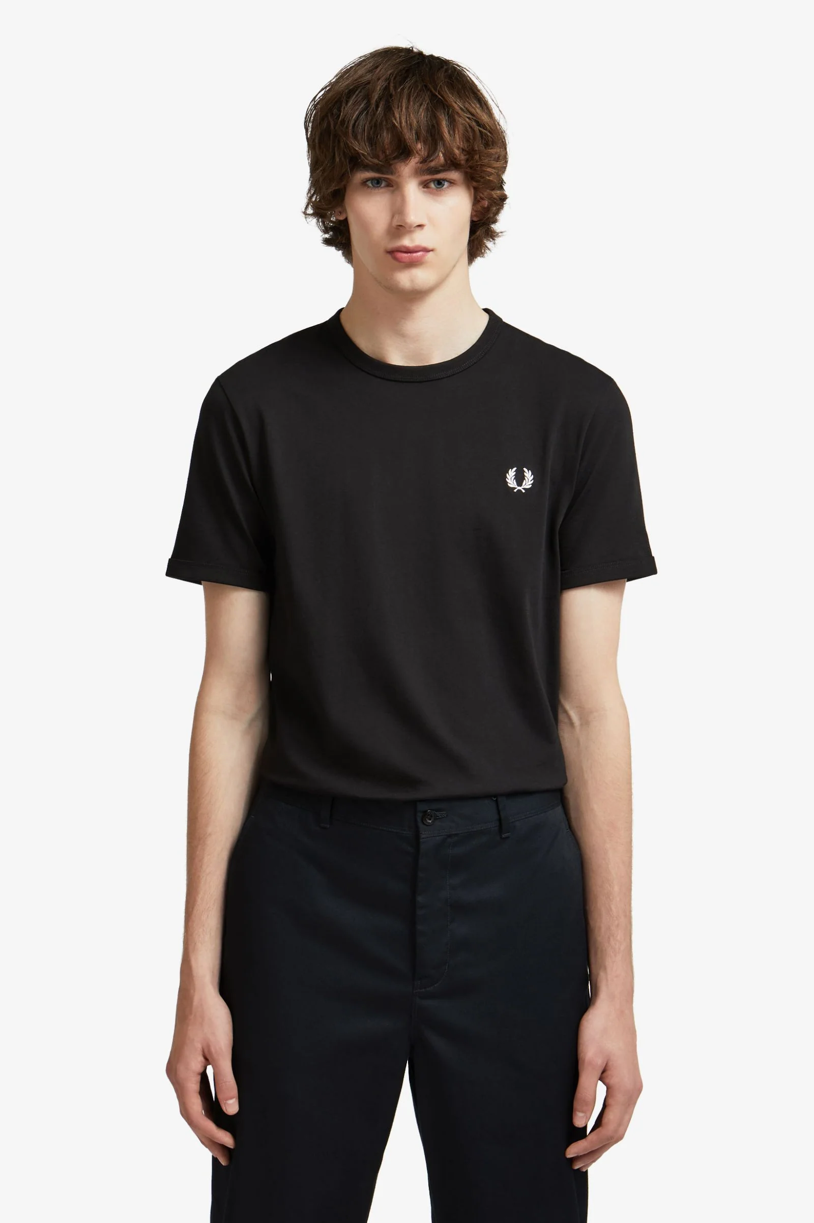 Fred Perry M3519 Ringer T-Shirt Black - Image 3