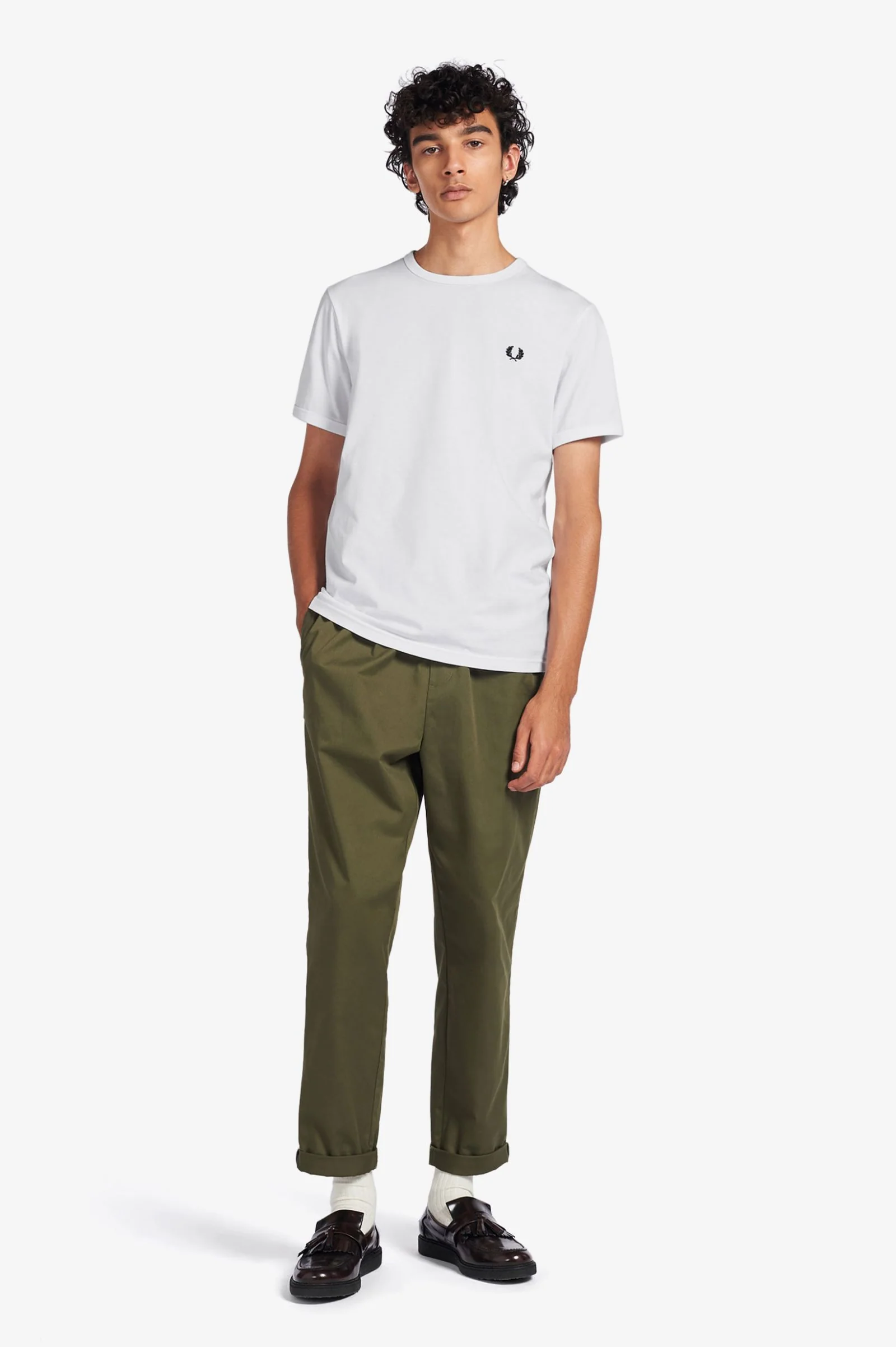 Fred Perry M3519 Ringer T-Shirt White - Image 4