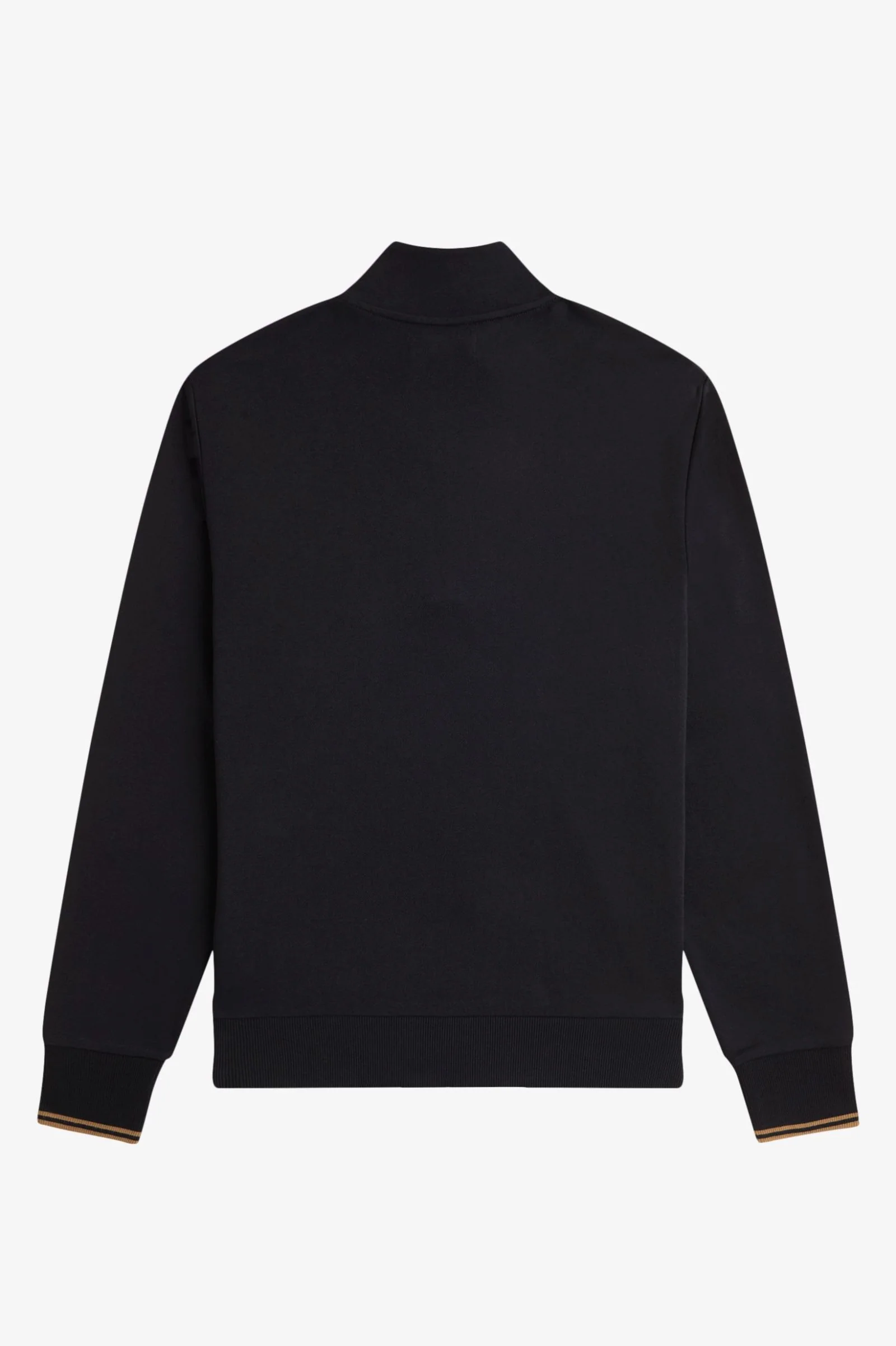 Fred Perry M3574 Half Zip Sweatshirt S77 Black/Shaded Stone - Image 2