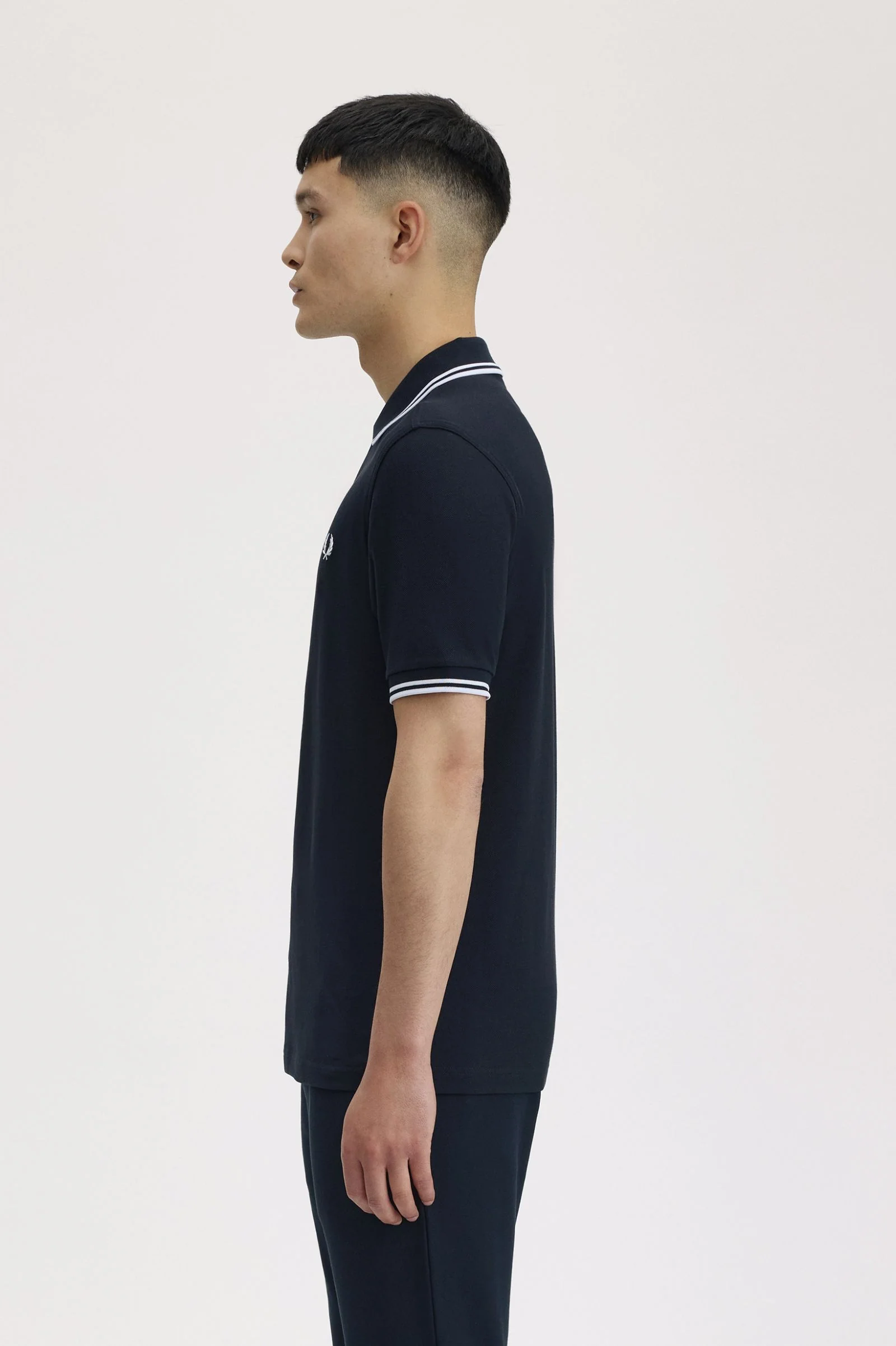 Fred Perry M3600 Twin Tipped Polo Shirt - 238 Navy/White - Image 3