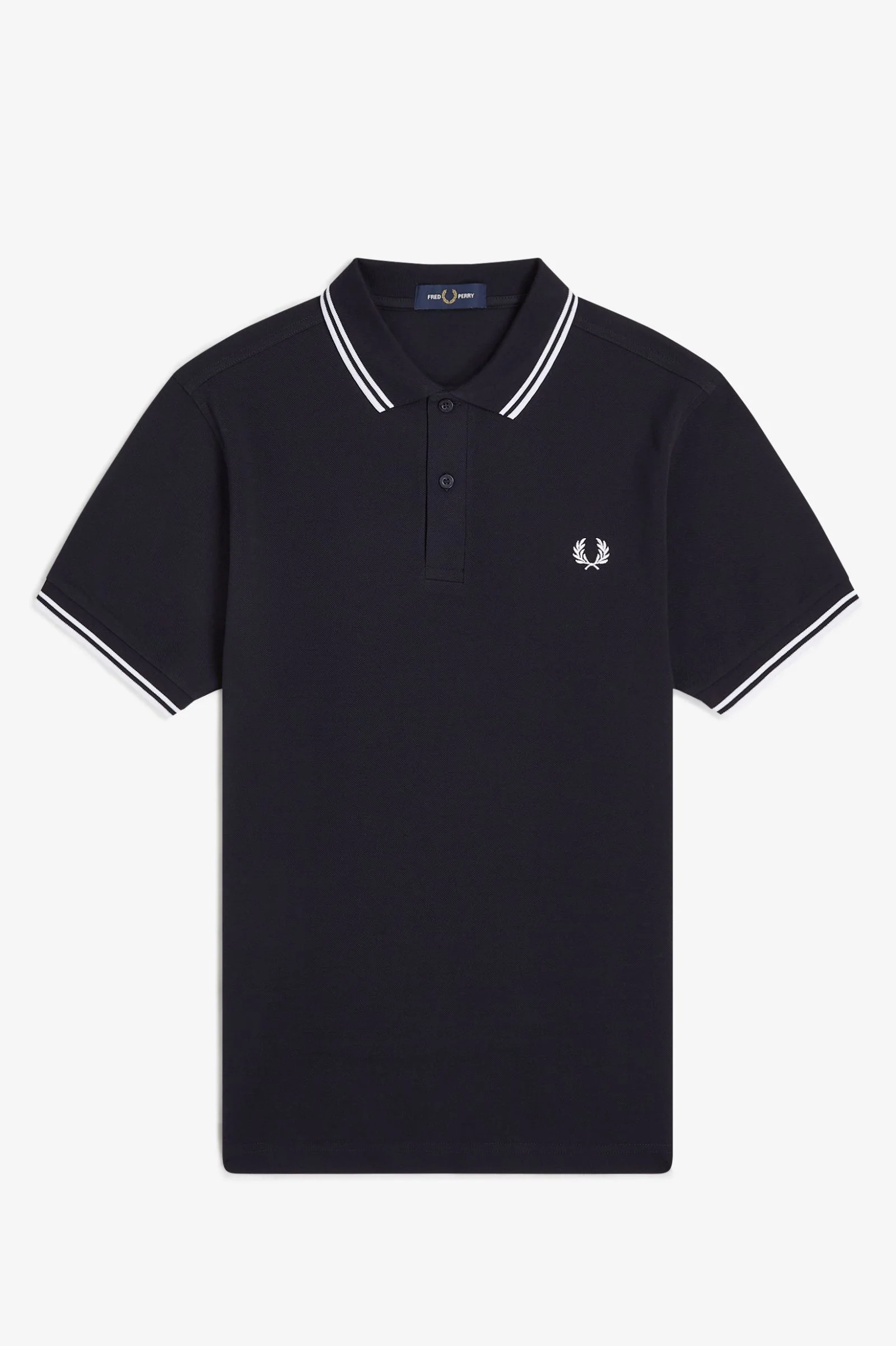 Fred Perry M3600 Twin Tipped Polo Shirt - 238 Navy/White - Image 4