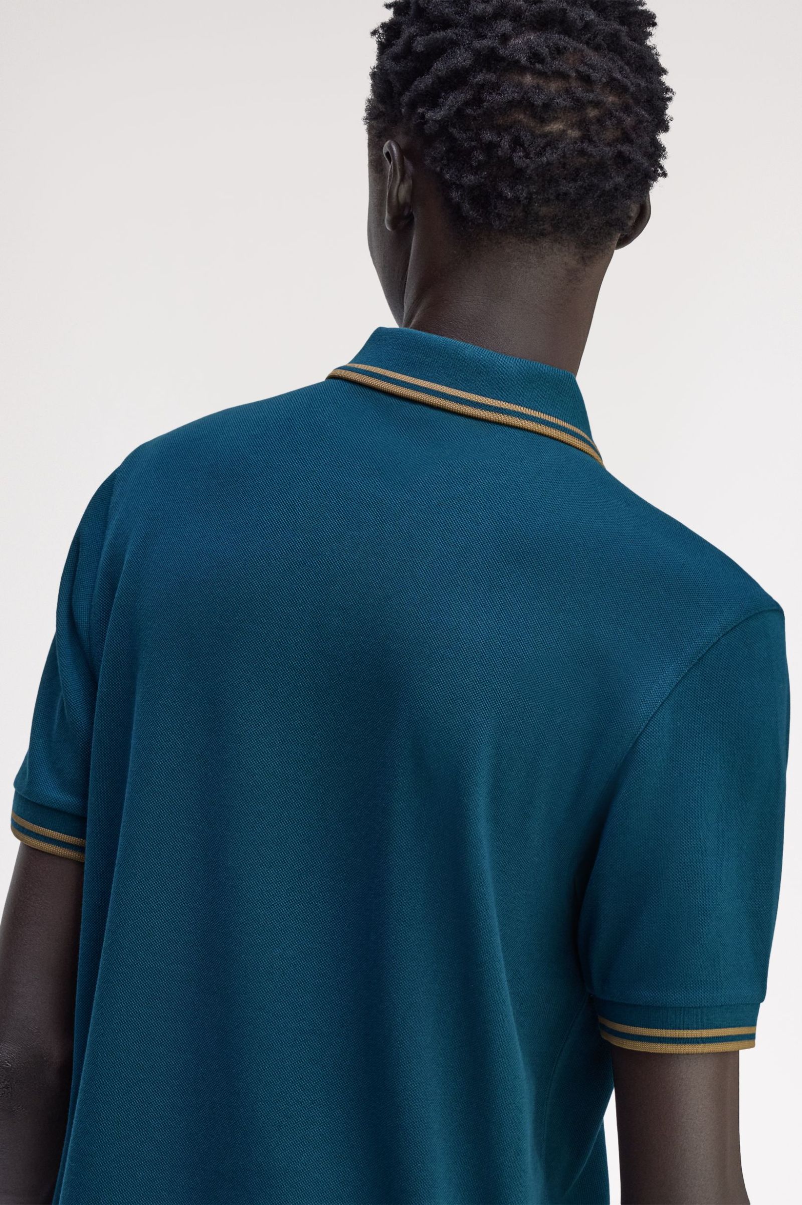 Fred Perry M3600 Twin Tipped Polo Shirt - Z48 Dark Petrol/Shaded Stone - Image 3