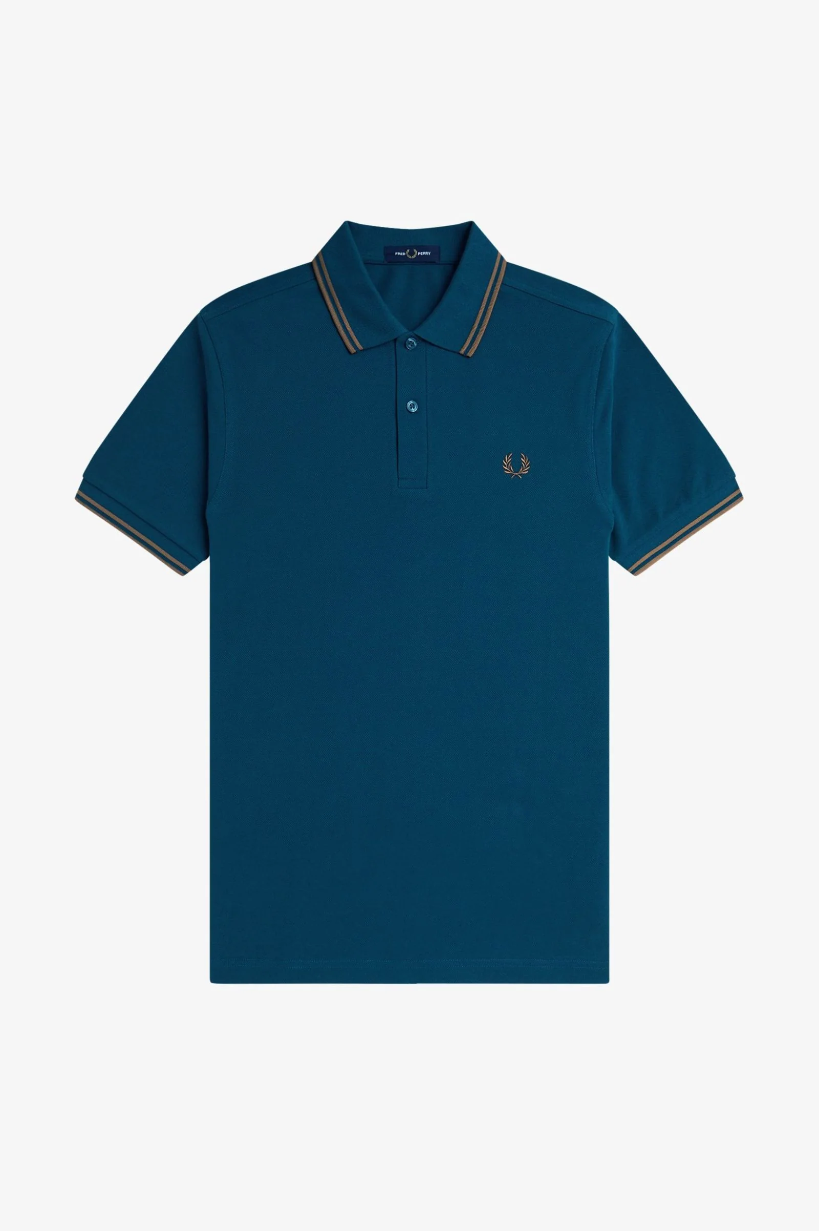 Fred Perry M3600 Twin Tipped Polo Shirt - Z48 Dark Petrol/Shaded Stone - Image 5