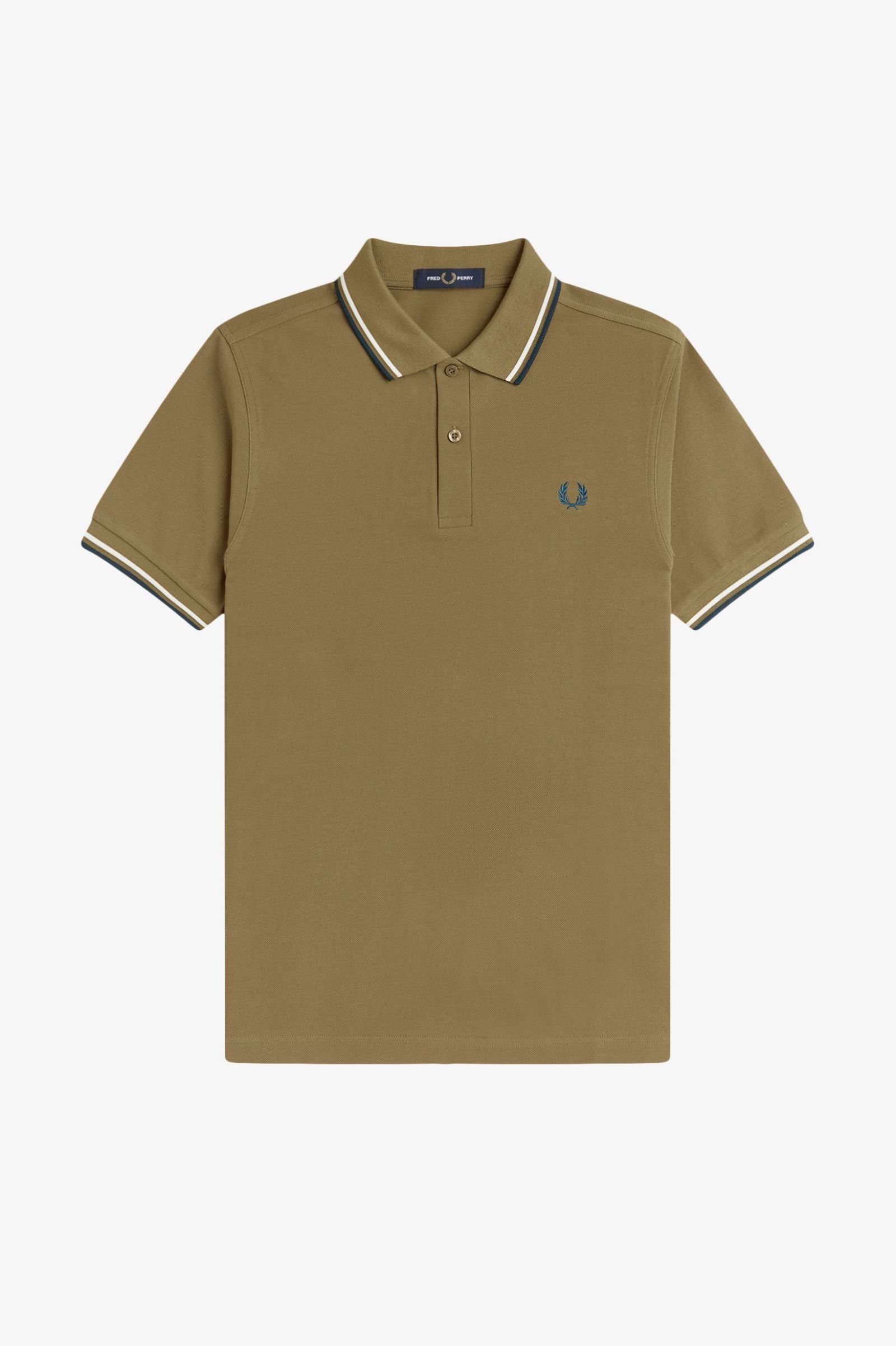 Fred Perry M3600 Twin Tipped Polo Shirt - Z60 Shaded Stone/Ecru - Image 4