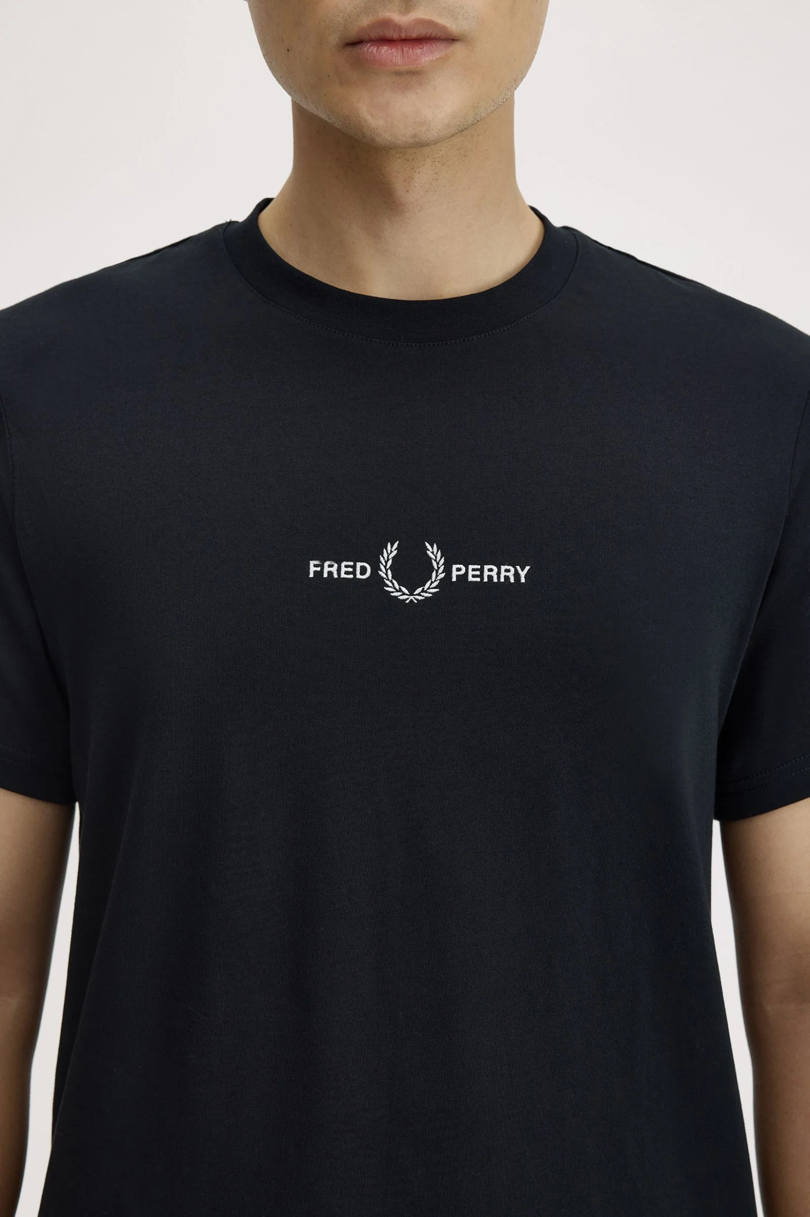 Fred Perry M4580 Embroidered T-Shirt - 102 Black - Image 3