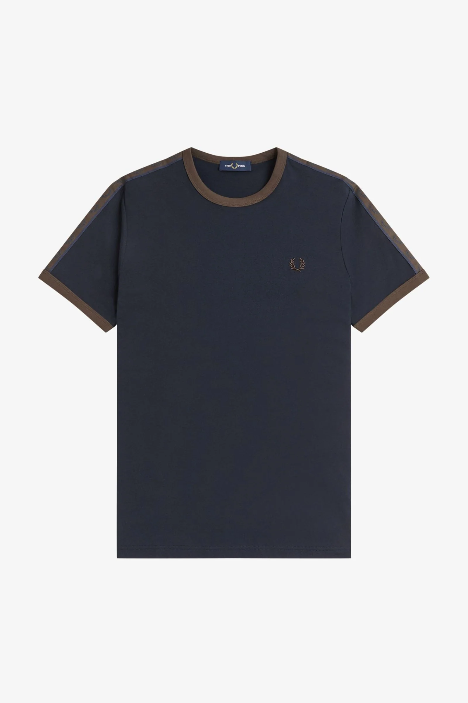 Fred Perry M4613 Contrast Tape Ringer T-Shirt - 40A Navy/Burnt Tobacco - Image 6