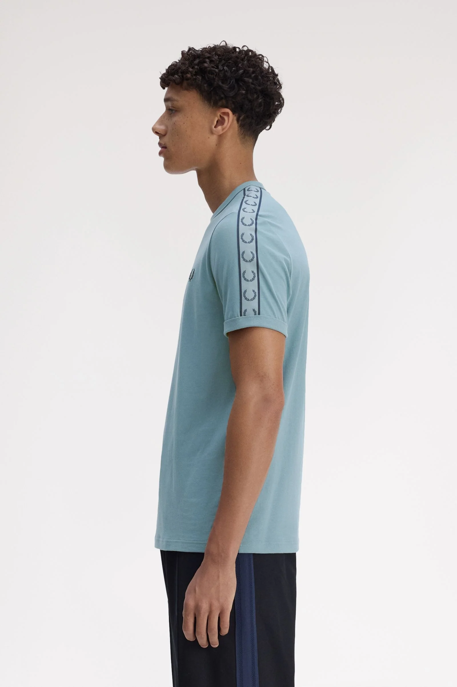 Fred Perry M4613 Contrast Tape Ringer T-Shirt - Z76 Stockport Blue/Navy - Image 2