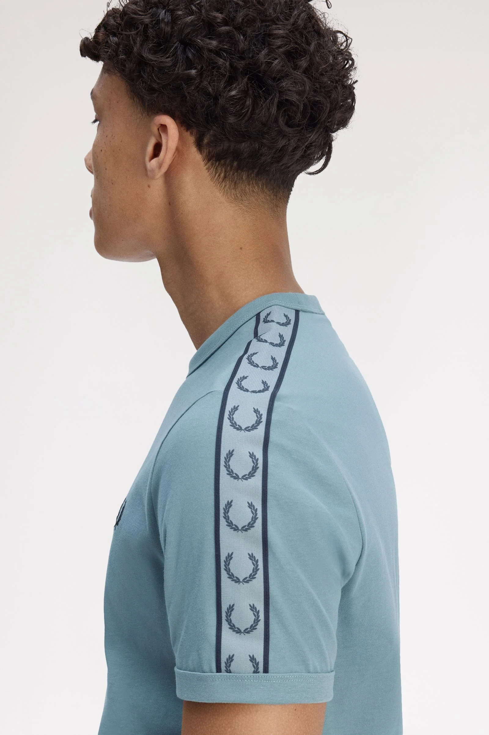 Fred Perry M4613 Contrast Tape Ringer T-Shirt - Z76 Stockport Blue/Navy - Image 4