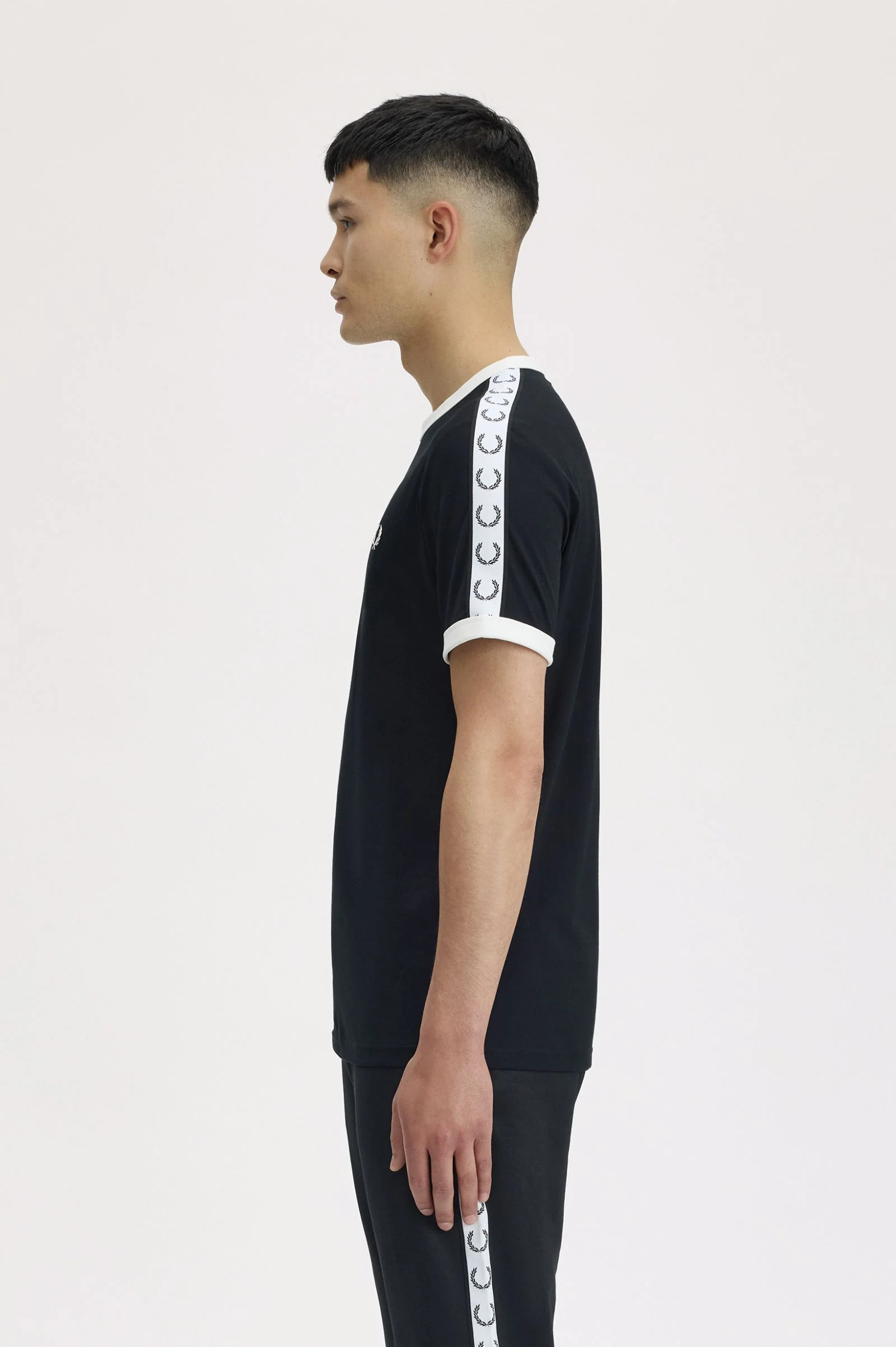 Fred Perry M4620 Taped Ringer T-Shirt - 102 Black - Image 3