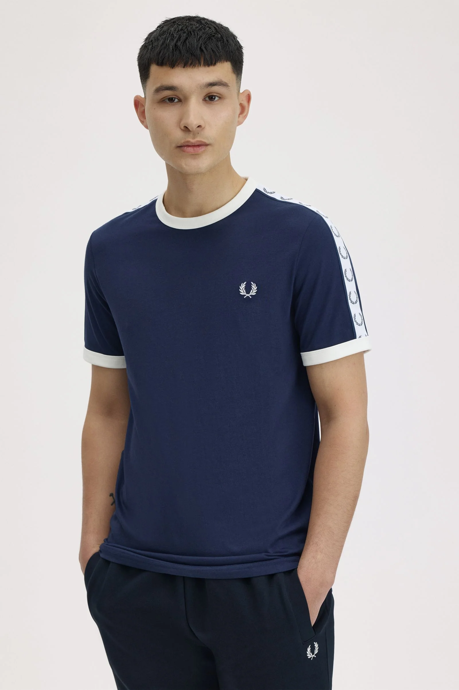 Fred Perry M4620 Taped Ringer T-Shirt - 266 Carbon Blue - Image 3
