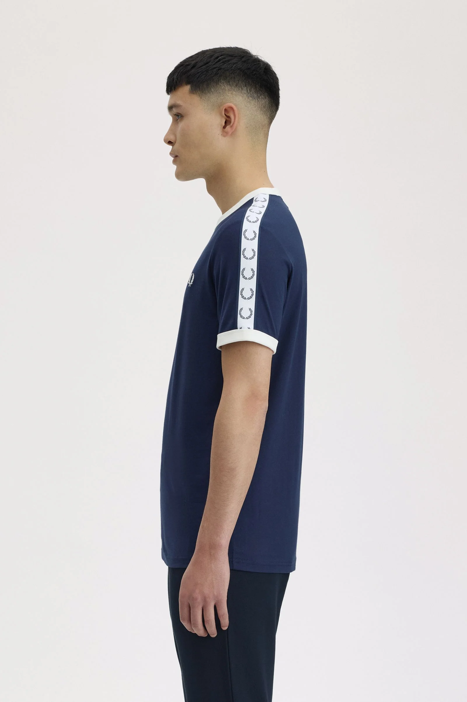 Fred Perry M4620 Taped Ringer T-Shirt - 266 Carbon Blue - Image 4