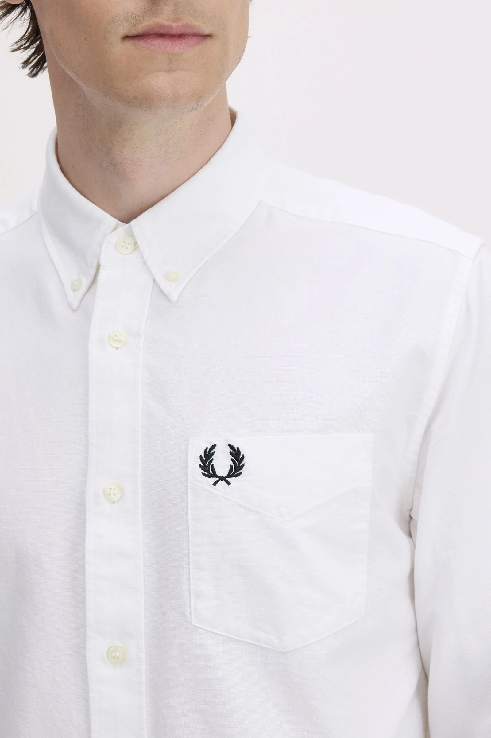 Fred Perry M5516 Oxford Shirt - 100 White - Image 3