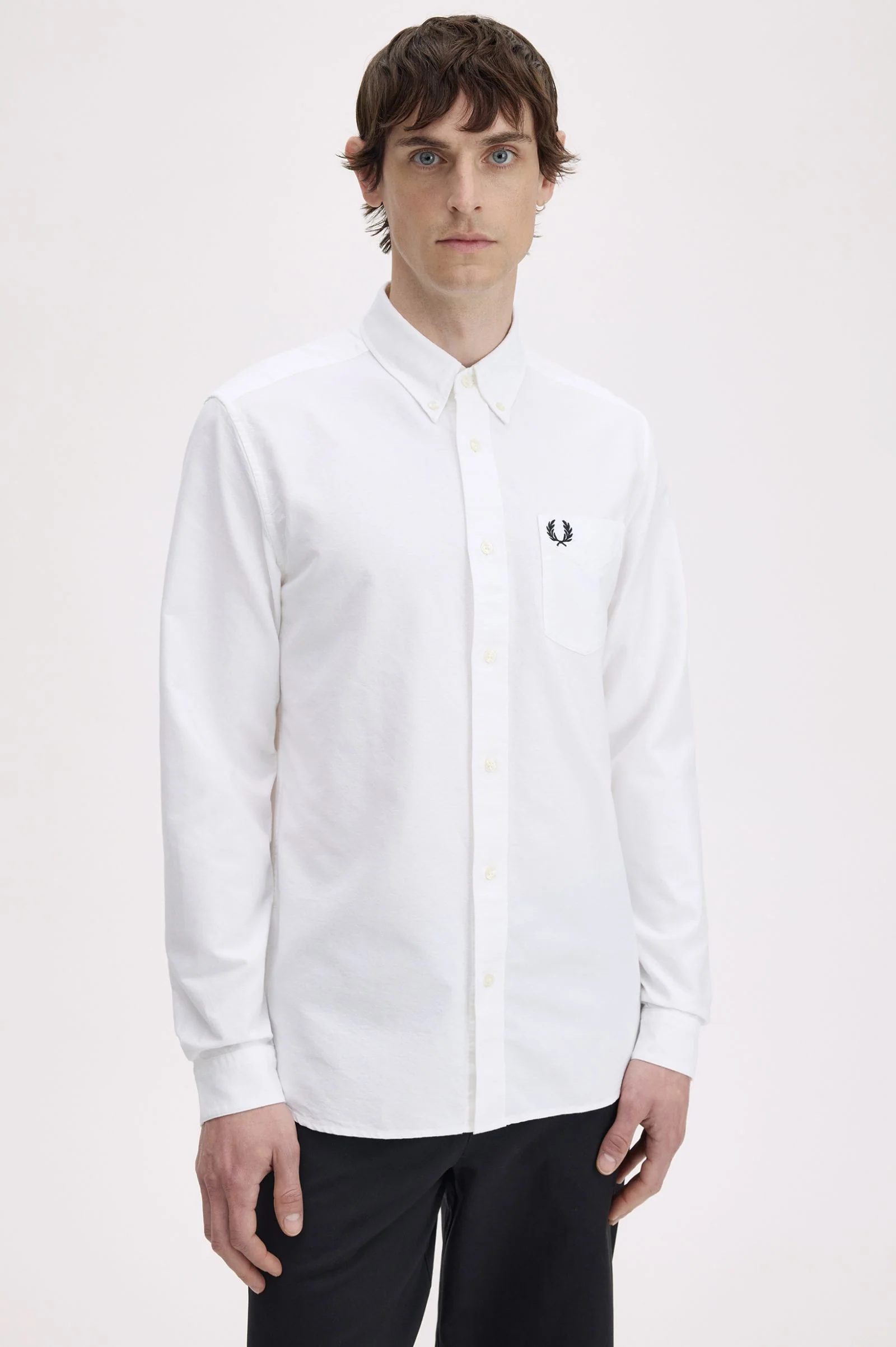 Fred Perry M5516 Oxford Shirt - 100 White - Image 4