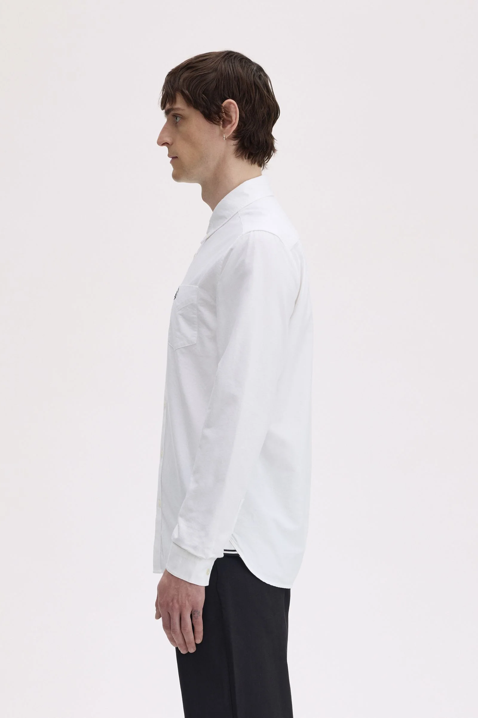 Fred Perry M5516 Oxford Shirt - 100 White - Image 5