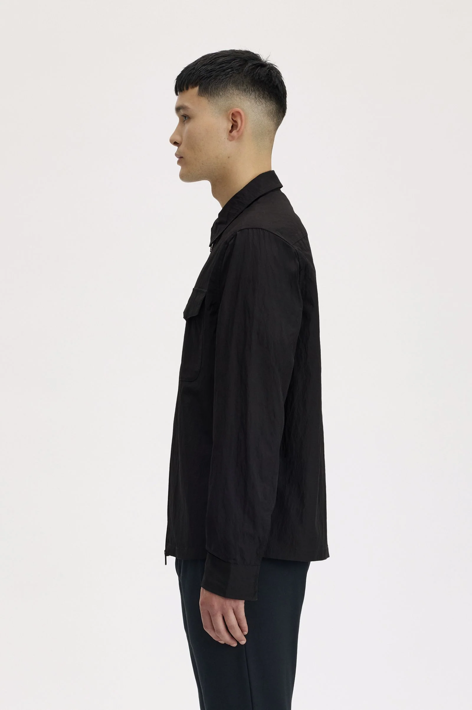 Fred Perry M5684 Pocket Overshirt - 236 Black/Green - Image 4
