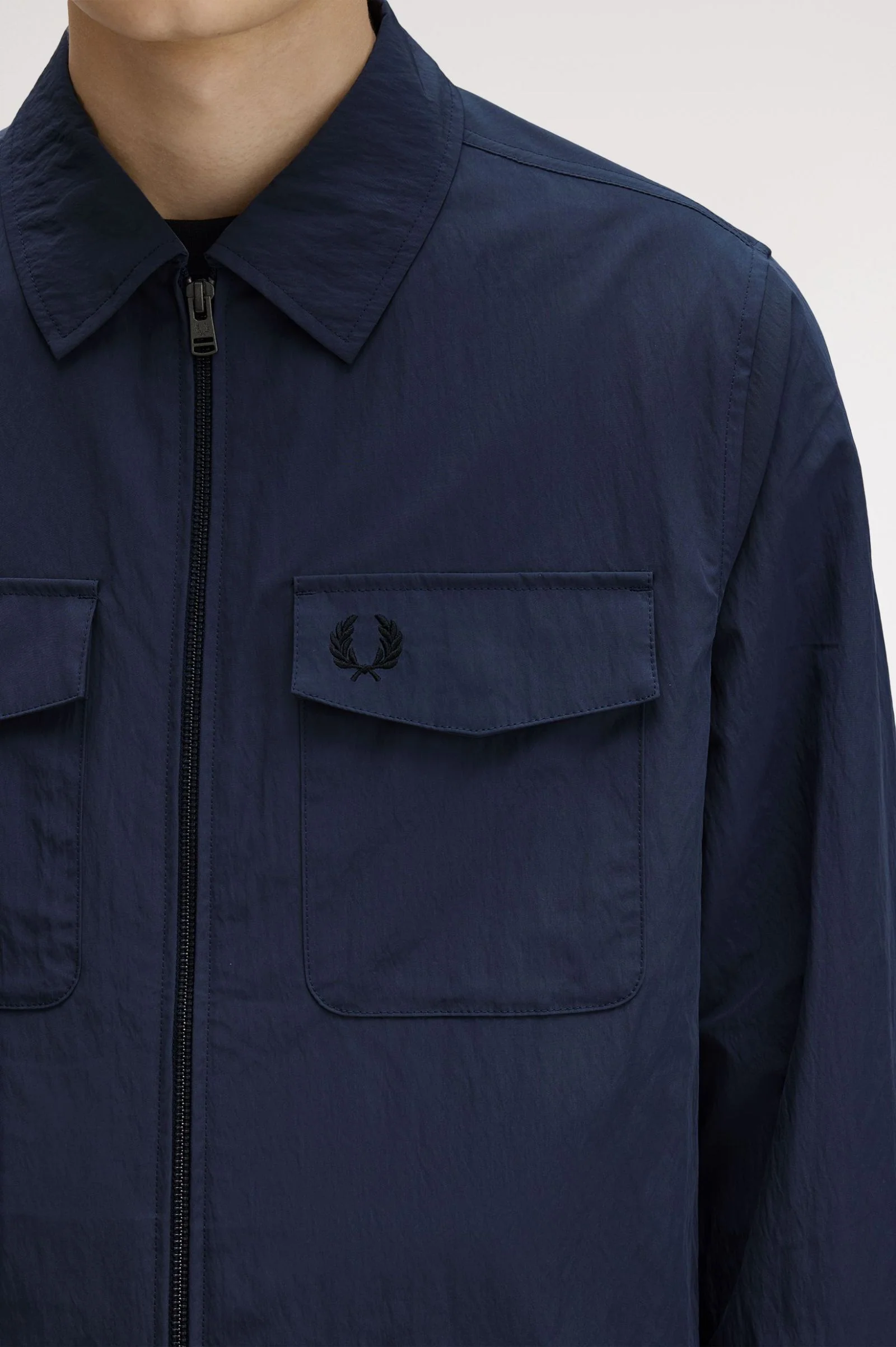 Fred Perry M5684 Pocket Overshirt 738 Dark Airforce - Image 4