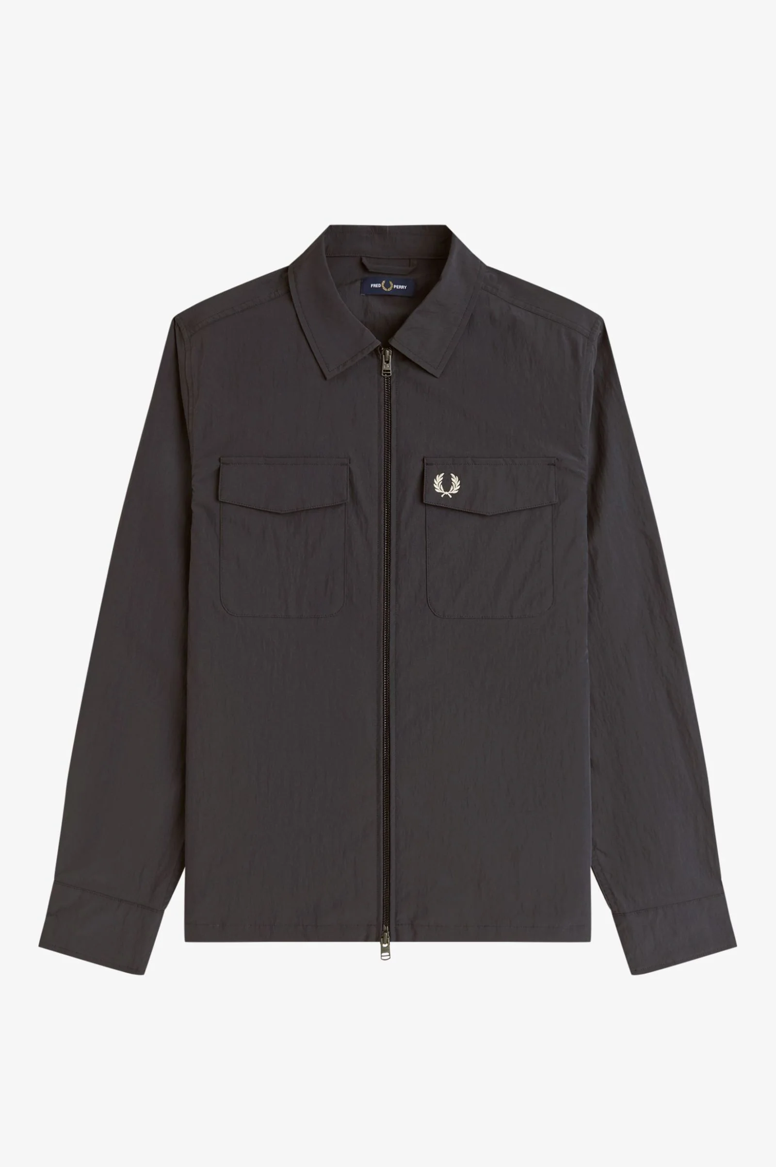 Fred Perry M5684 Zip Through Overshirt - Y93 Anchor Grey - Image 6