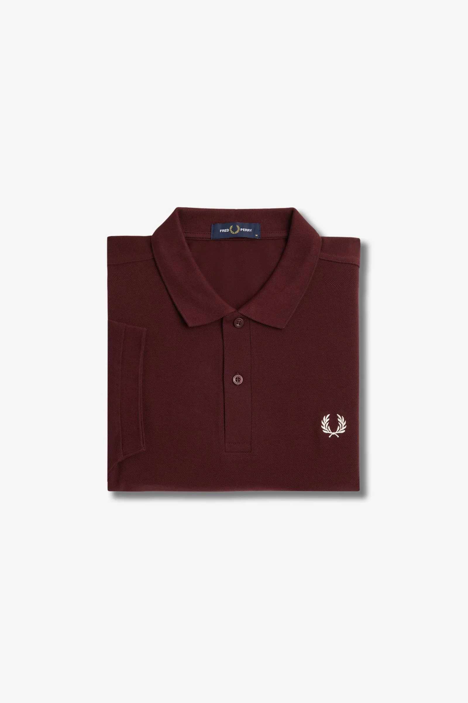 Fred Perry M6000 Plain Fred Perry Polo Shirt 597 Oxblood/Ecru - Image 5