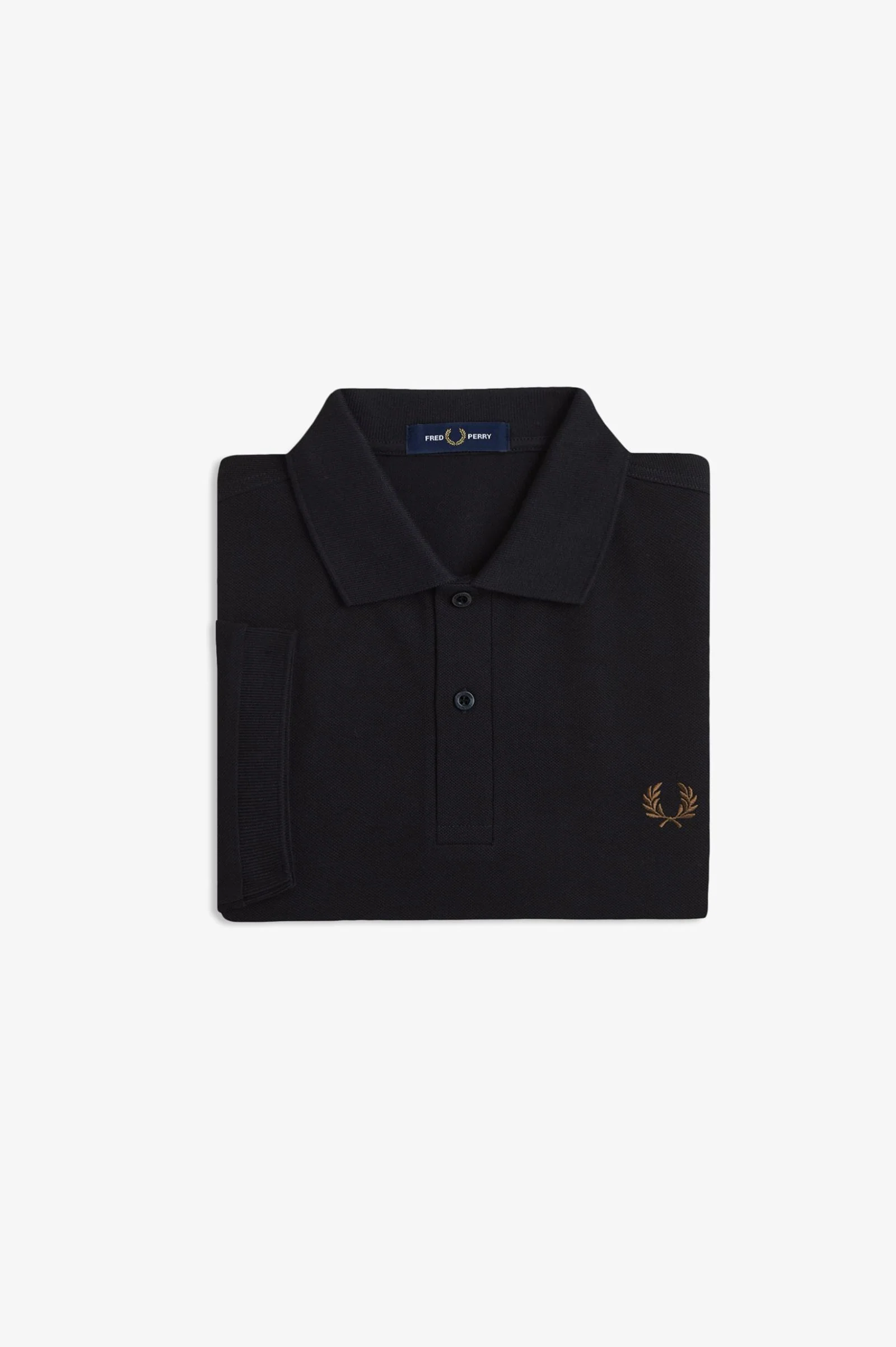 Fred Perry M6000 Plain Fred Perry Polo Shirt S77 Black/Shadestone - Image 5