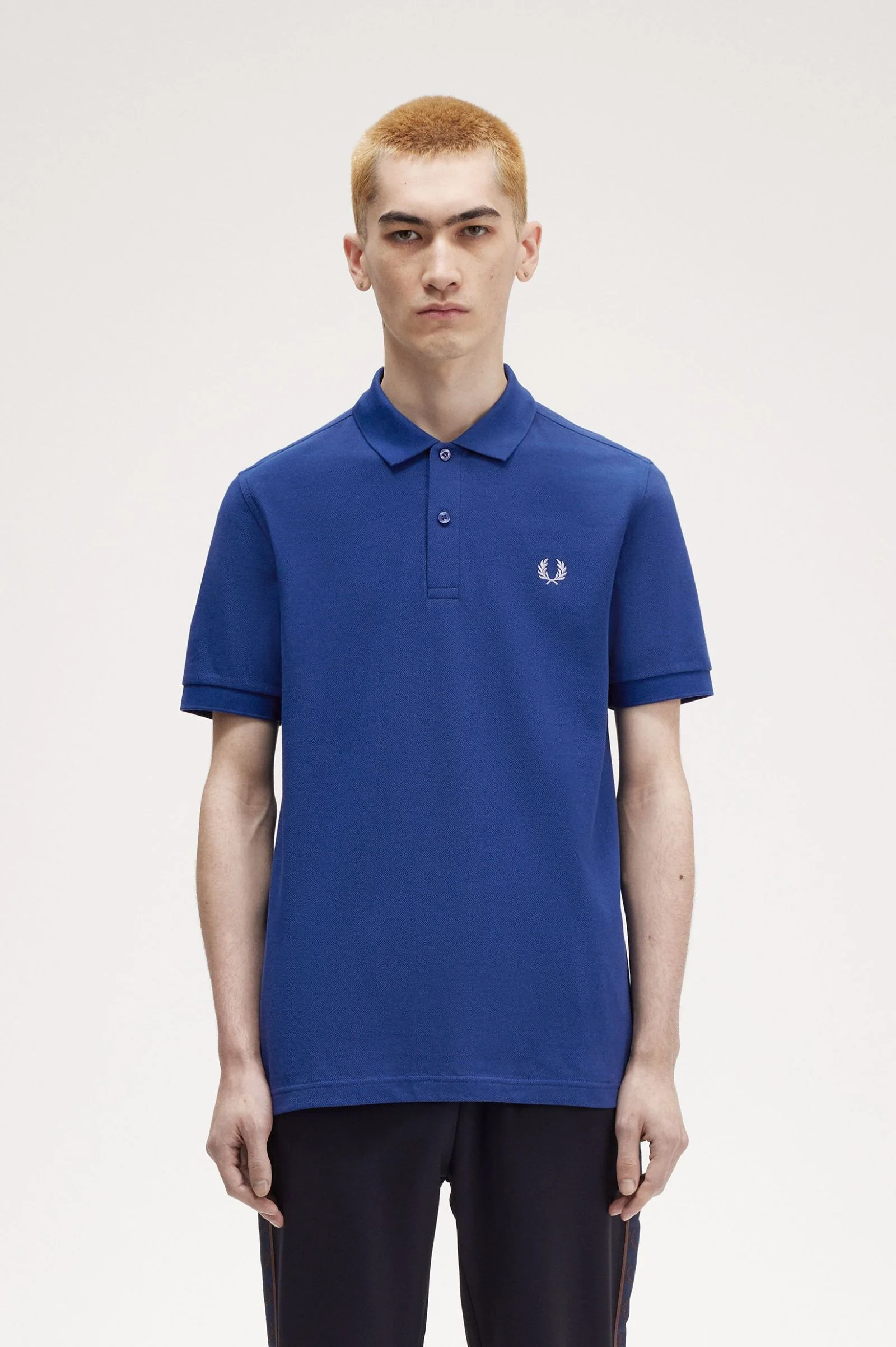 Fred Perry M6000 Plain Fred Perry Polo Shirt X04 Shdcobl/Lghsmoke - Image 2