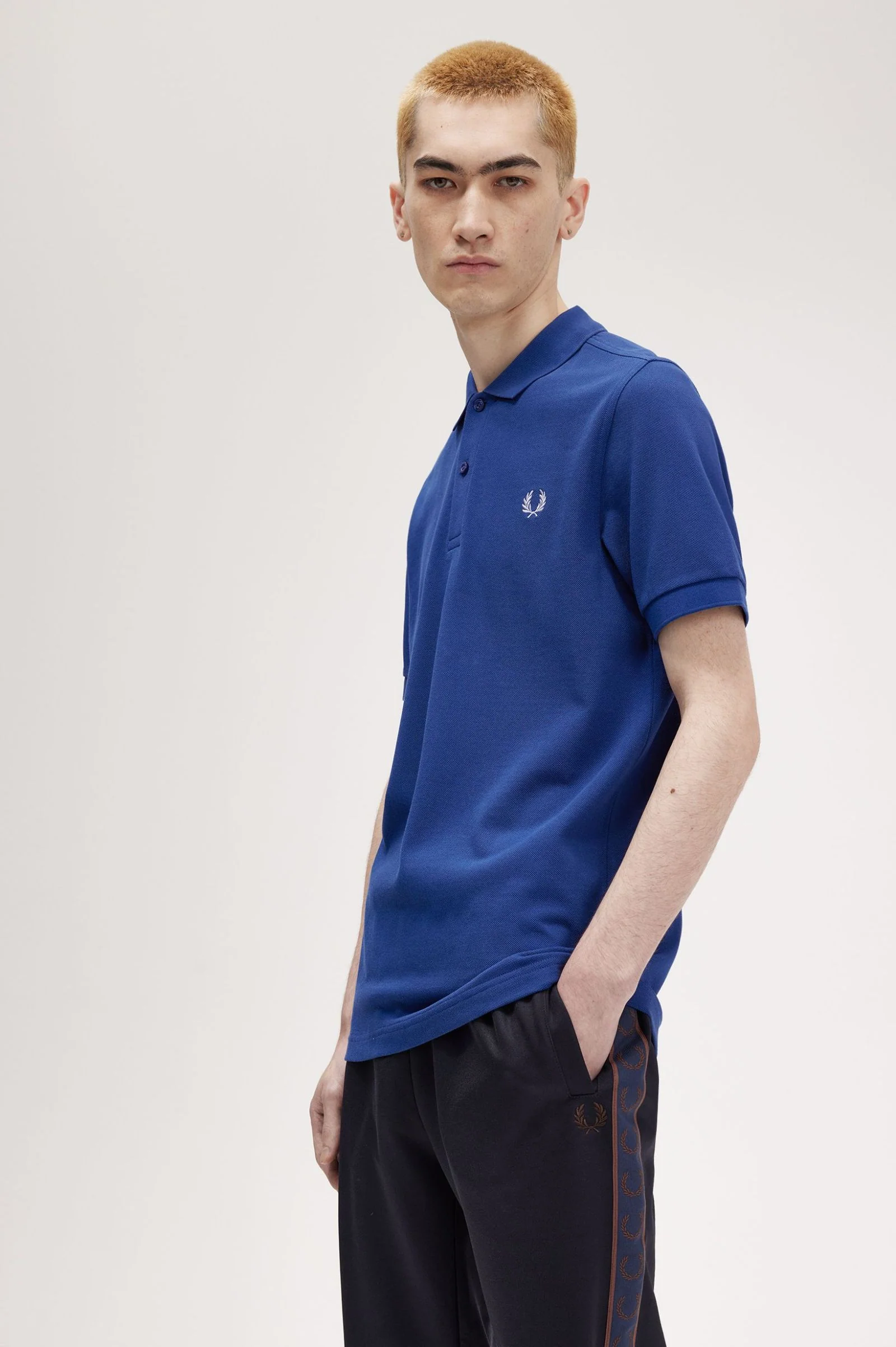 Fred Perry M6000 Plain Fred Perry Polo Shirt X04 Shdcobl/Lghsmoke - Image 3