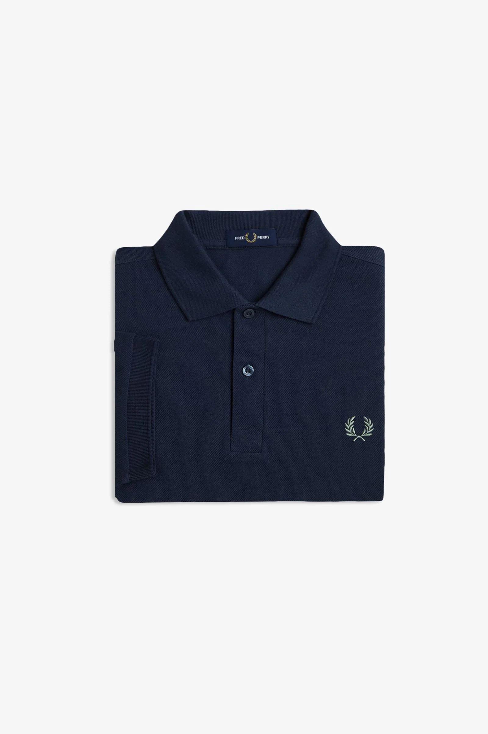 Fred Perry M6000 Plain Fred Perry Polo Shirt Z65 Dark Airforce/Bay Leaf - Image 6