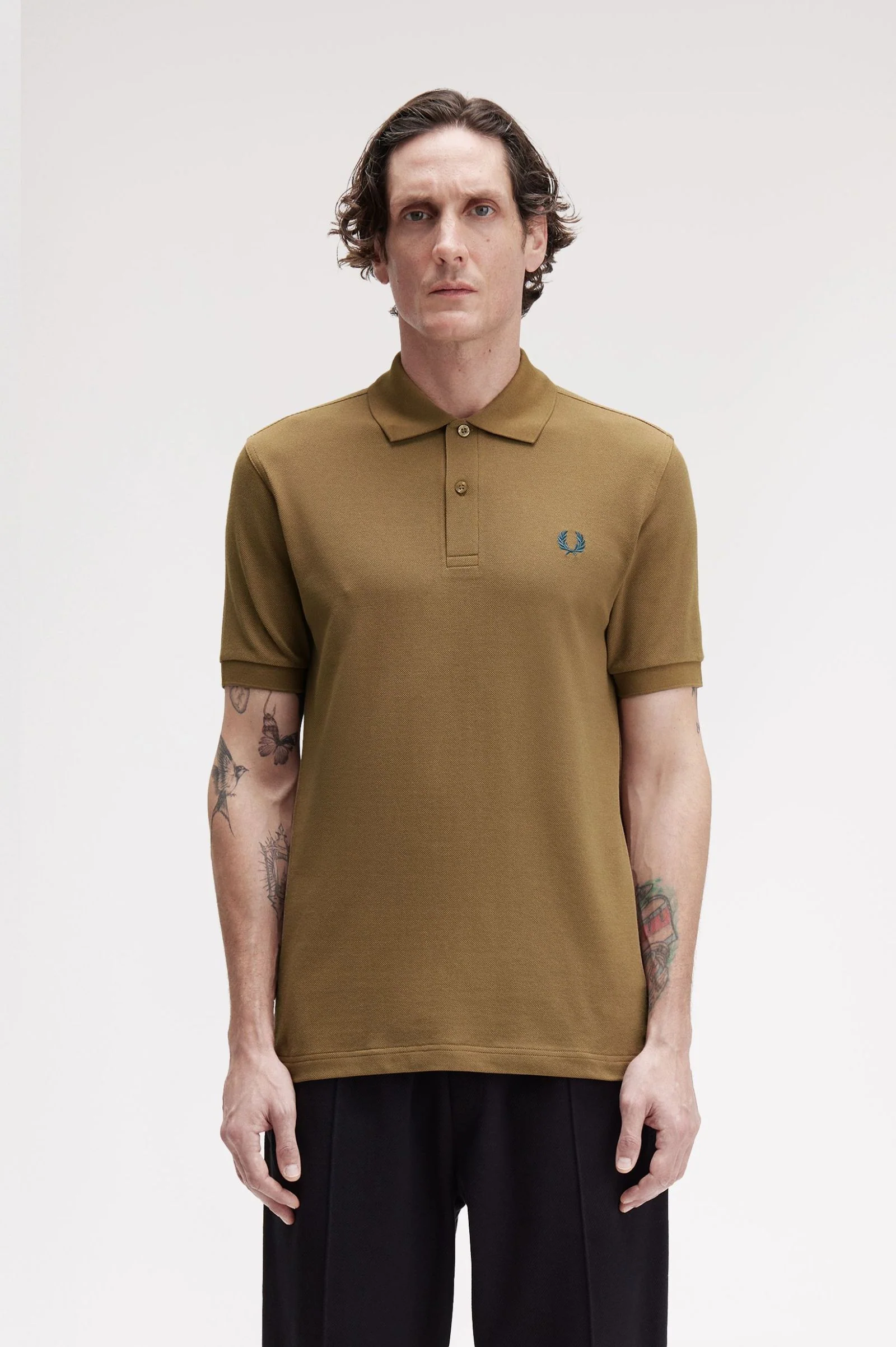 Fred Perry M6000 The Fred Perry Polo Shirt Z68 Shaded Stone/Dark Petrol - Image 3