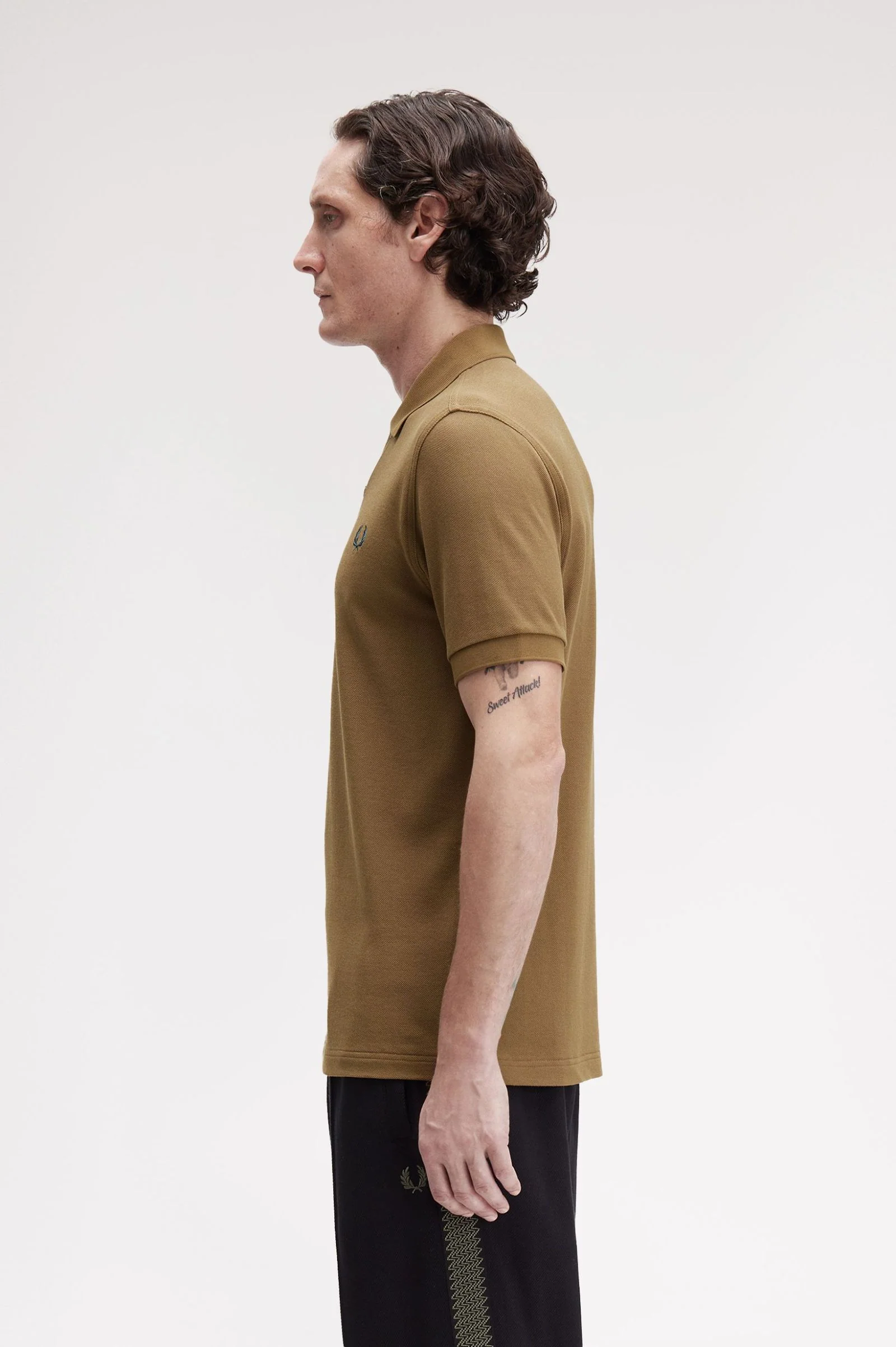 Fred Perry M6000 The Fred Perry Polo Shirt Z68 Shaded Stone/Dark Petrol - Image 4