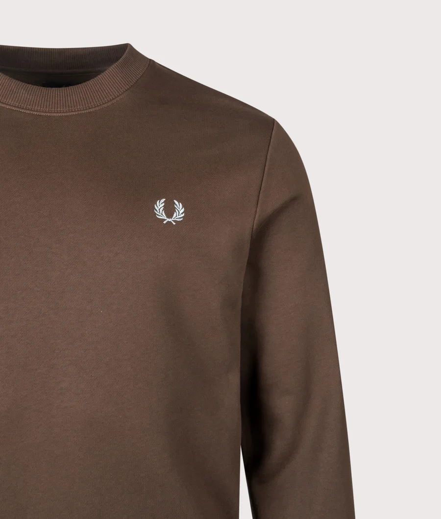 Fred Perry M7535 Crewneck Sweatshirt - 49A Burnt Tobacco/Stockport Blue - Image 3
