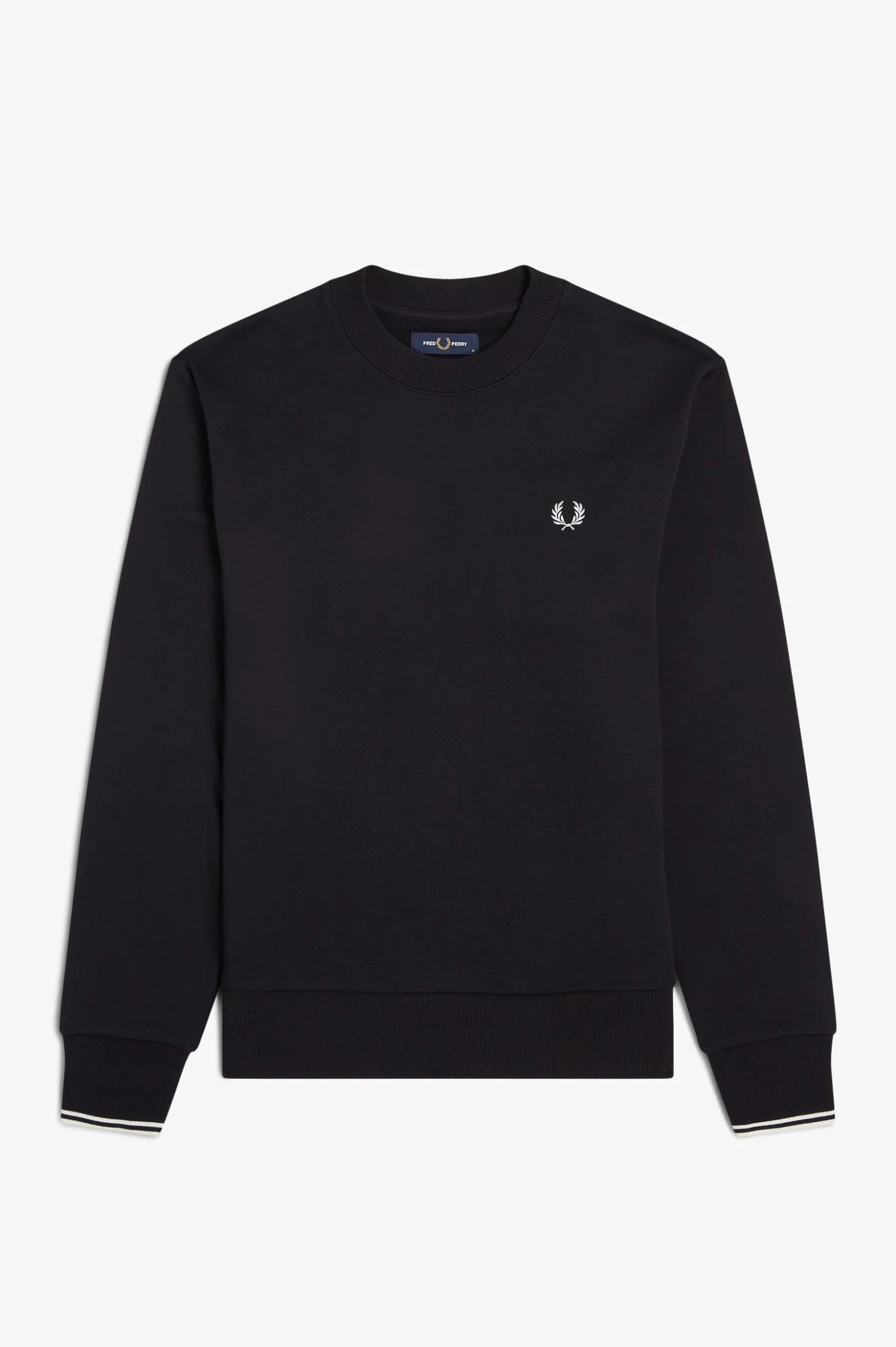 Fred Perry M7535 Crew Neck Sweatshirt - 184 Black - Image 5