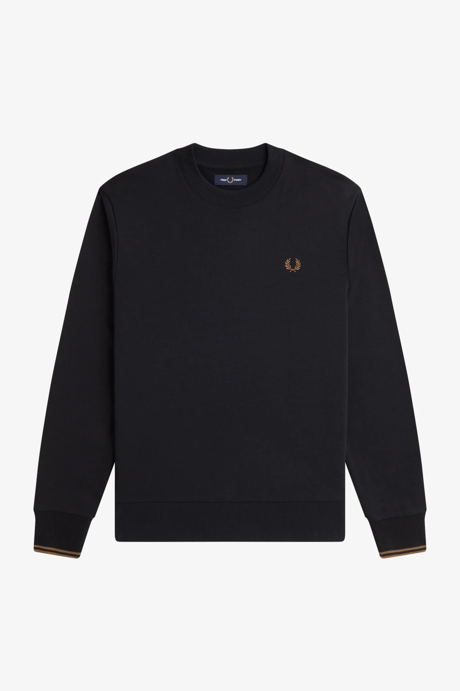 Fred Perry M7535 Crewneck Sweatshirt - S77 Black/Shaded Stone - Image 2