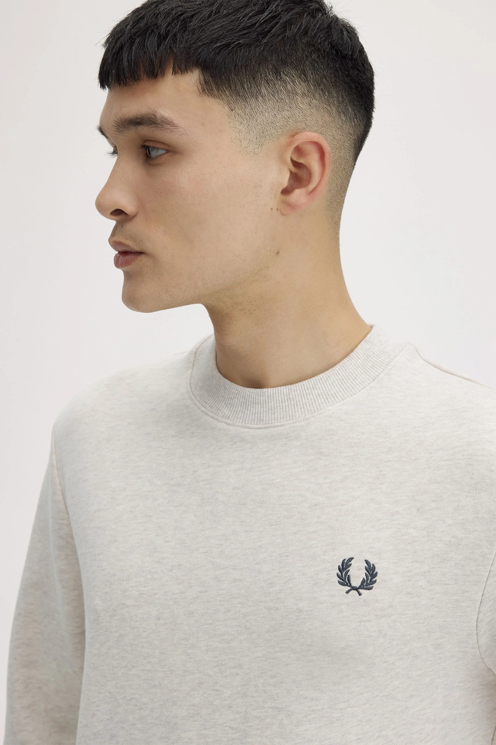 Fred Perry M7535 Crewneck Sweatshirt - Porridge Marl - Image 5
