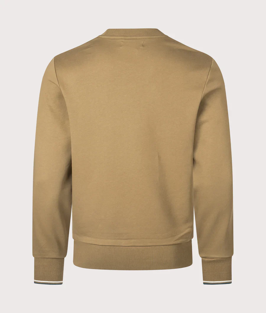 Fred Perry M7535 Crewneck Sweatshirt - Z60 Shaded Stone/Ecru - Image 2