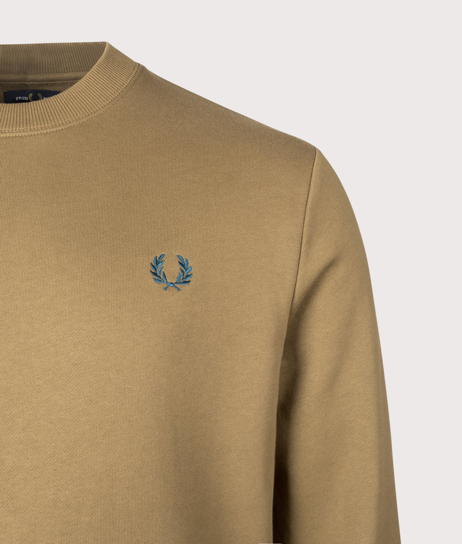 Fred Perry M7535 Crewneck Sweatshirt - Z60 Shaded Stone/Ecru - Image 3