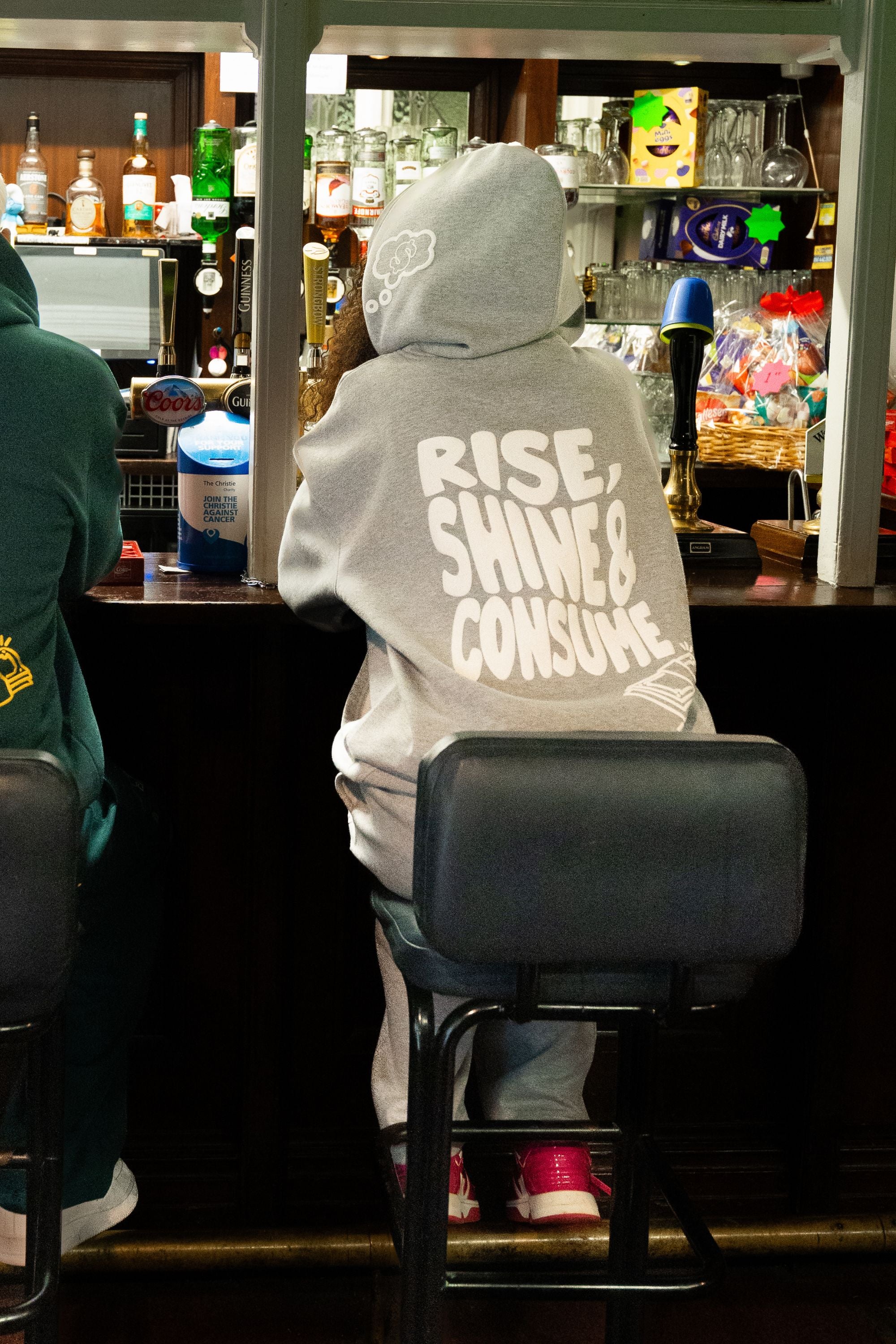 Fresh Rise, Shine & Consume Hoodie - Grey Marl - Image 4