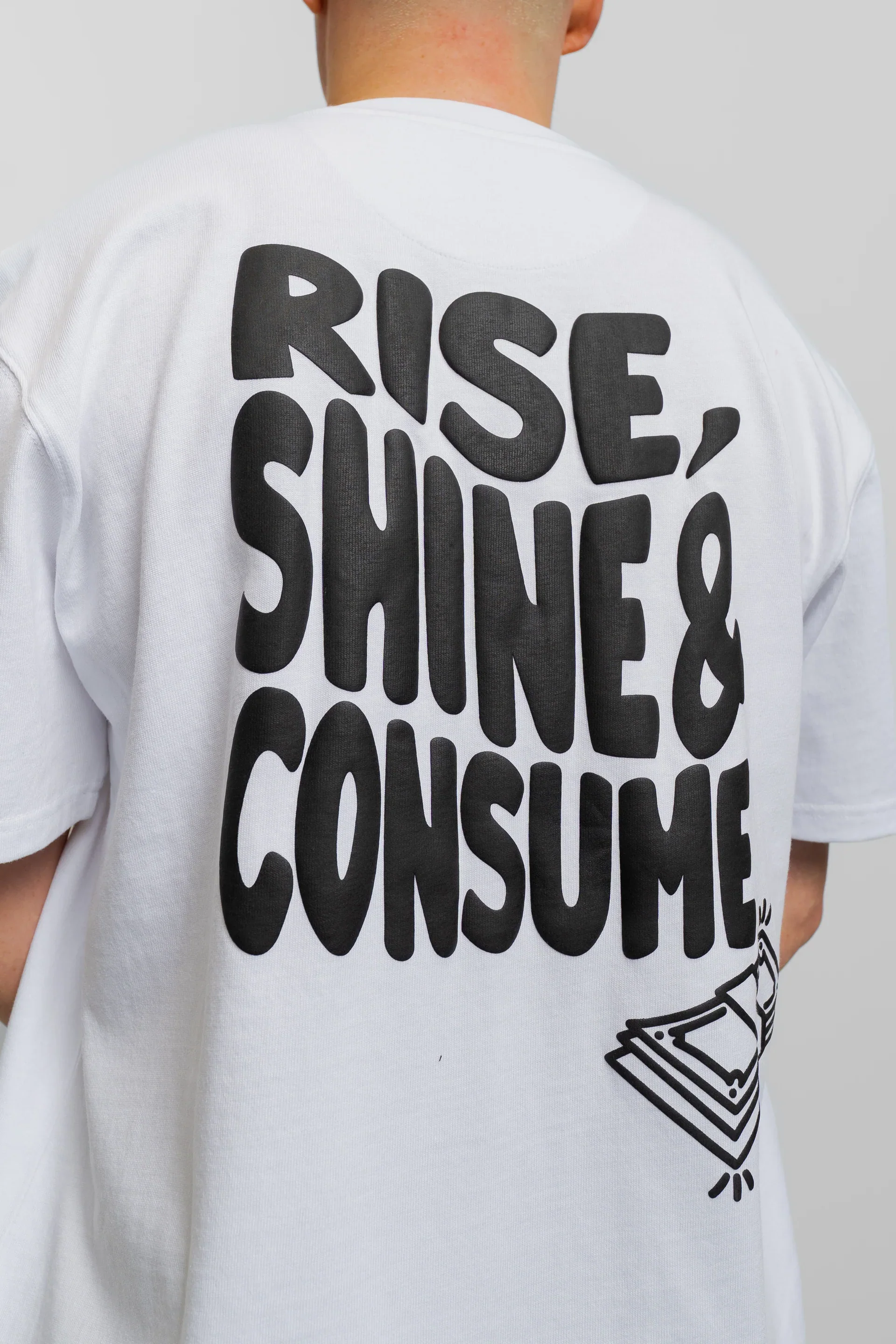 Fresh Flavours Rise, Shine & Consume T-Shirt - White - Image 3