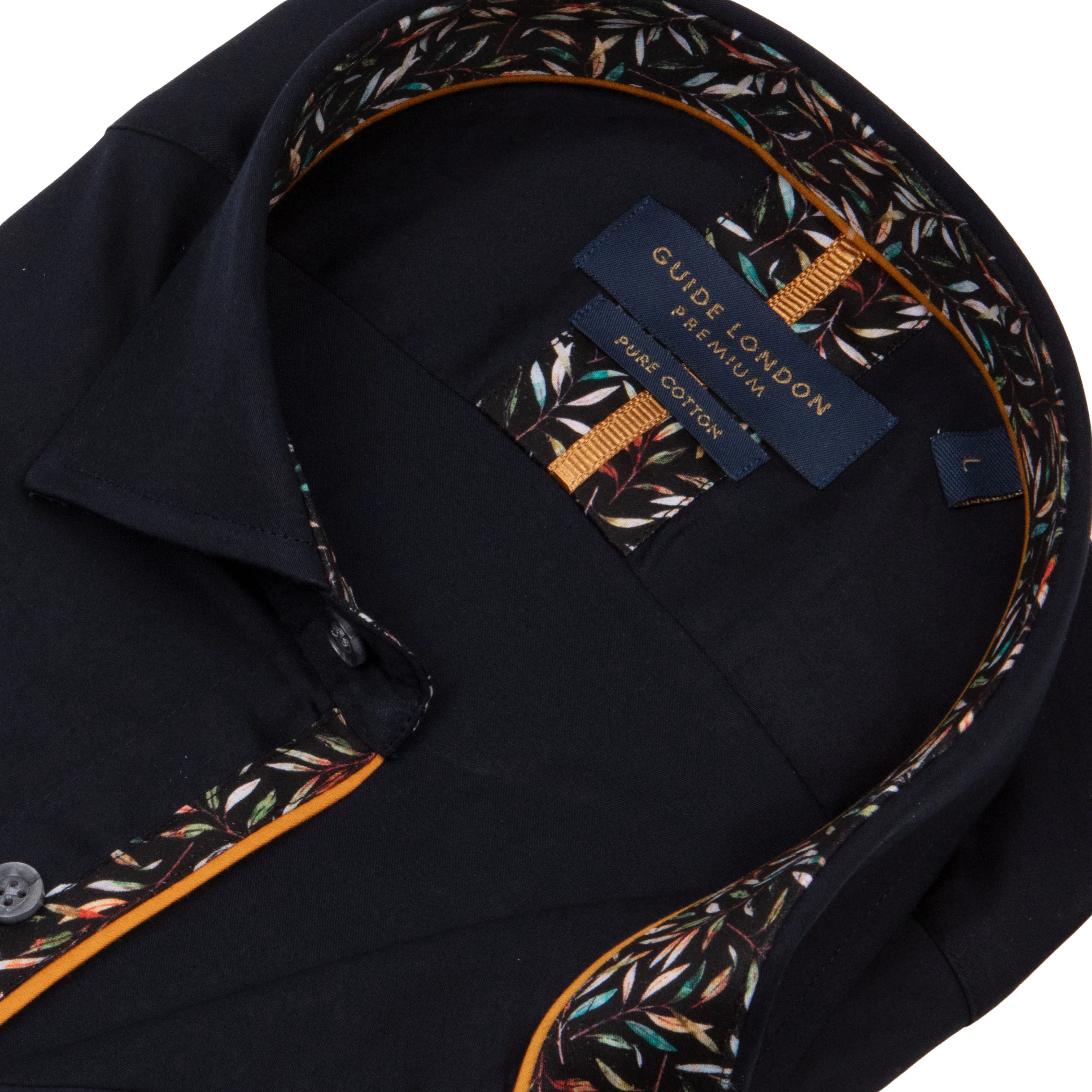 Guide London LS77005 Plain Shirt Navy - Image 2