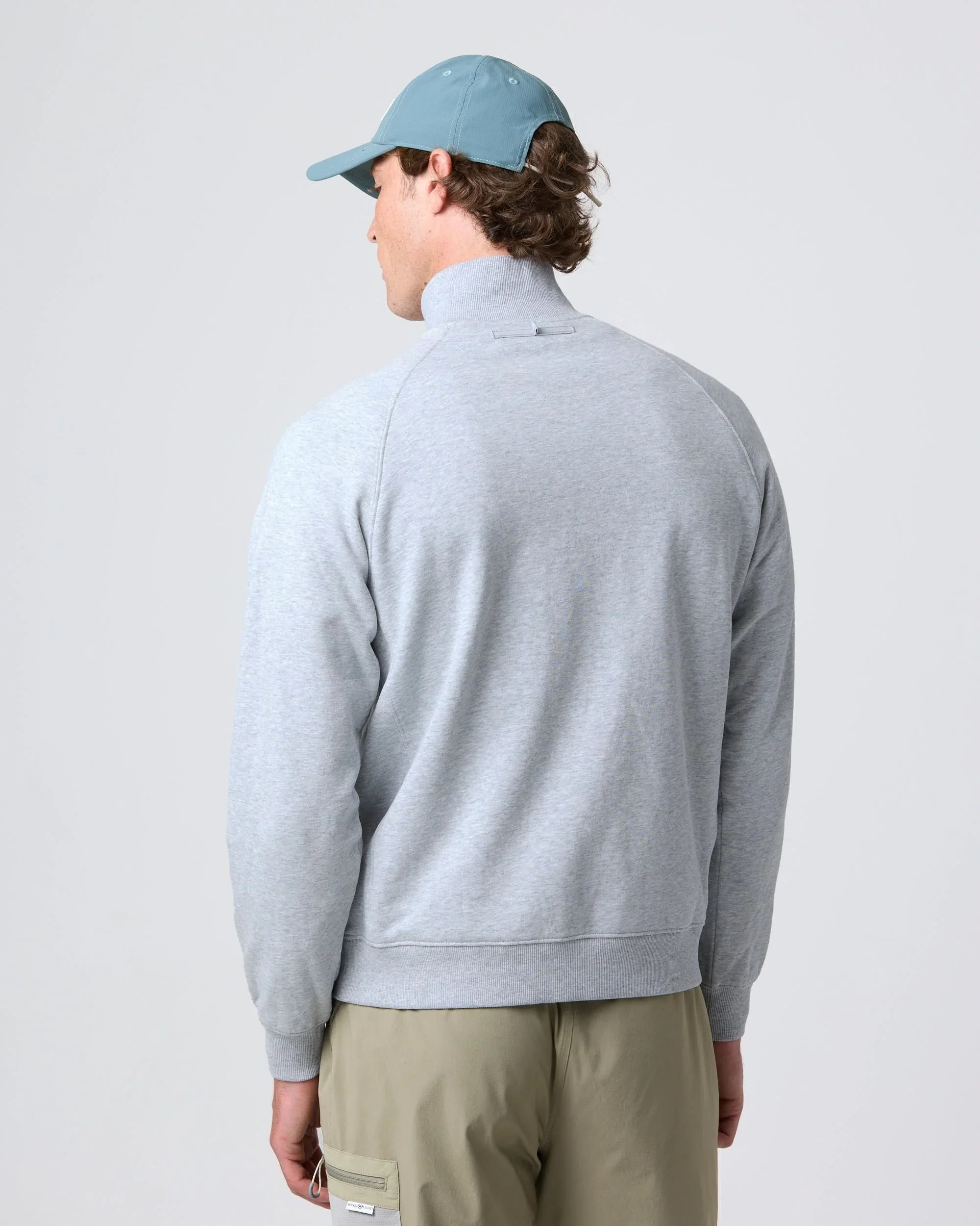 Henri Lloyd Kinsale Quarter Zip Sweatshirt - Light Grey Melange - Image 2