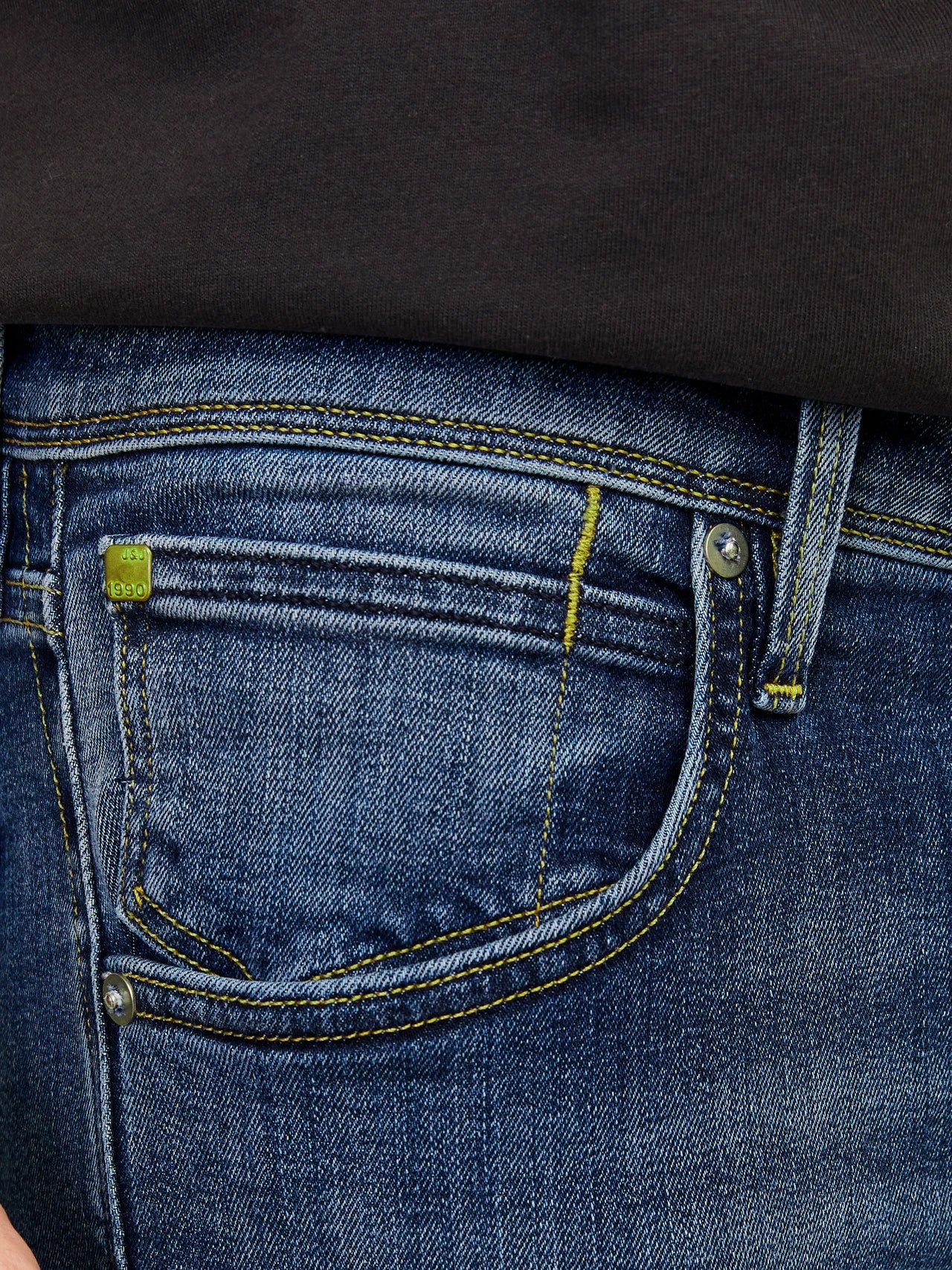 Jack & Jones Glenn Fox 50SPS CB 036 Slim Fit Jeans - Blue Denim - Image 5