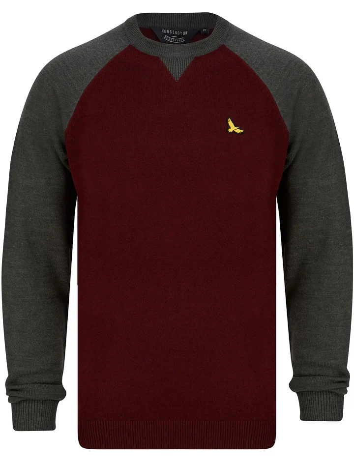 Kensington Hampshire Contrast Sleeve Knitted Jumper - Image 4