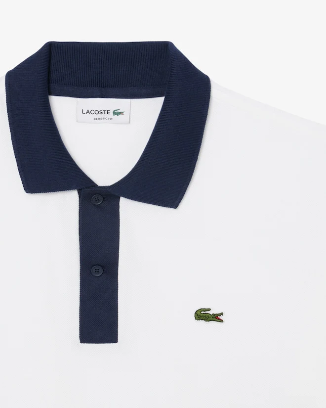 Lacoste PH9879 Polo Shirt 522 White/Navy Blue - Image 2