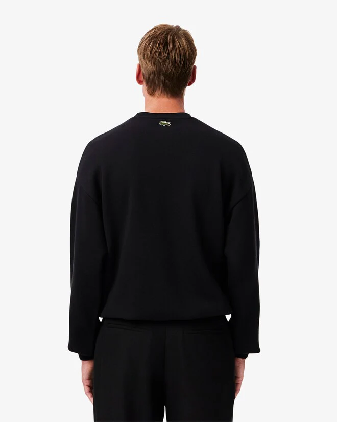 Lacoste SH2850 Loose Fleece Sweatshirt - Black - Image 2