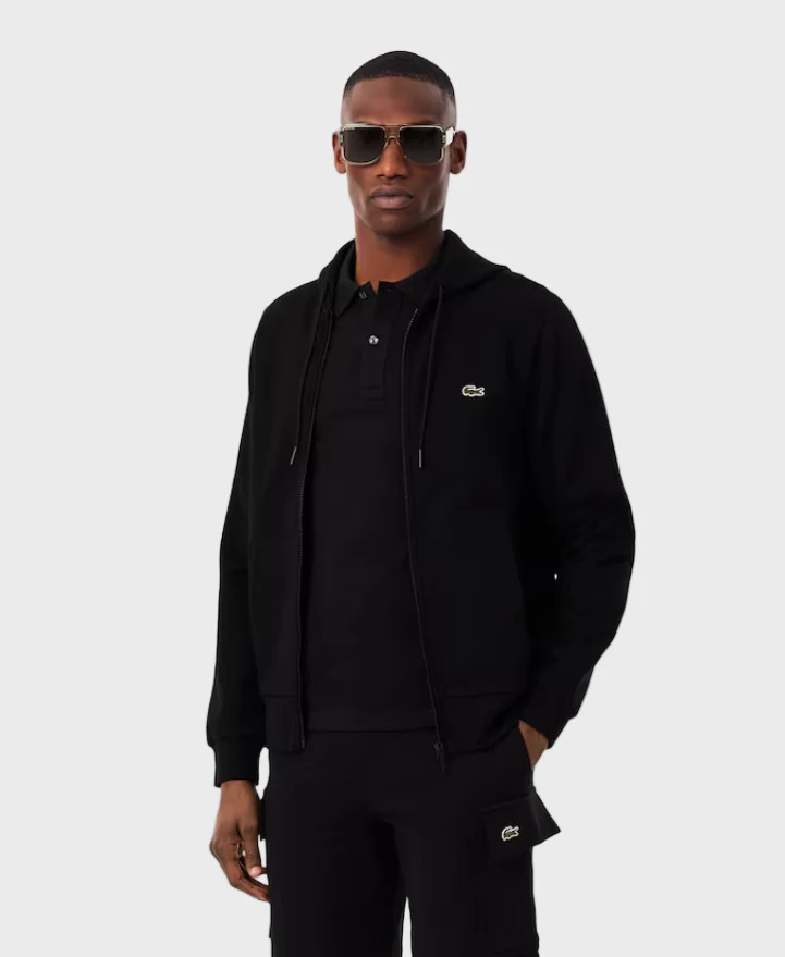 Lacoste SH9626 Zip-Up Fleece Hoodie - 031 Black