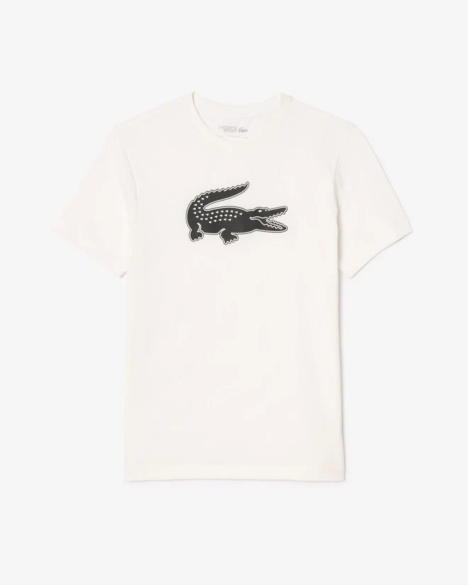 Lacoste TH2042Ultra Dry XXL Logo Sport T-Shirt - AU8 White/Black - Image 4