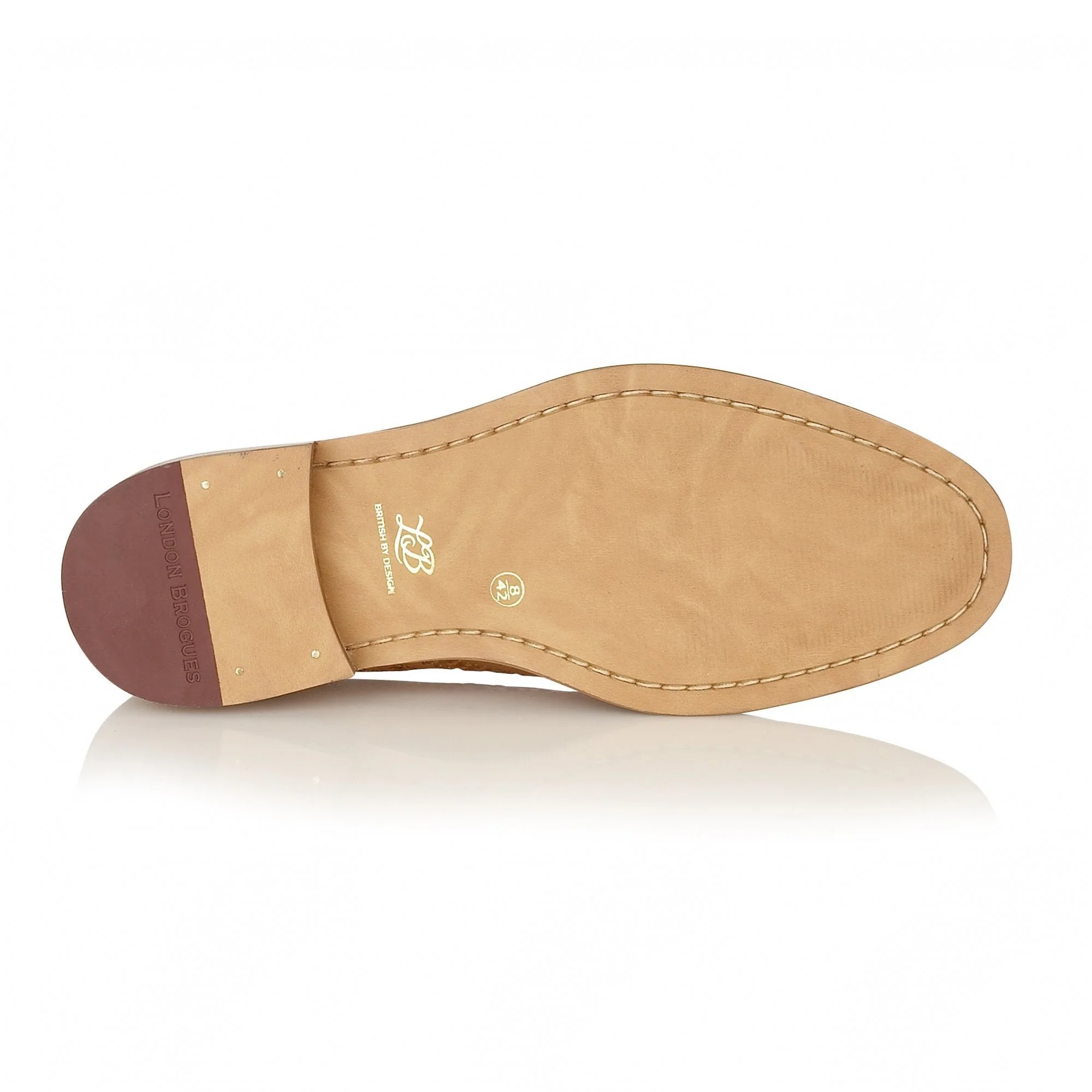 London Brogues Gatsby Brogue Shoes Tan - Image 3