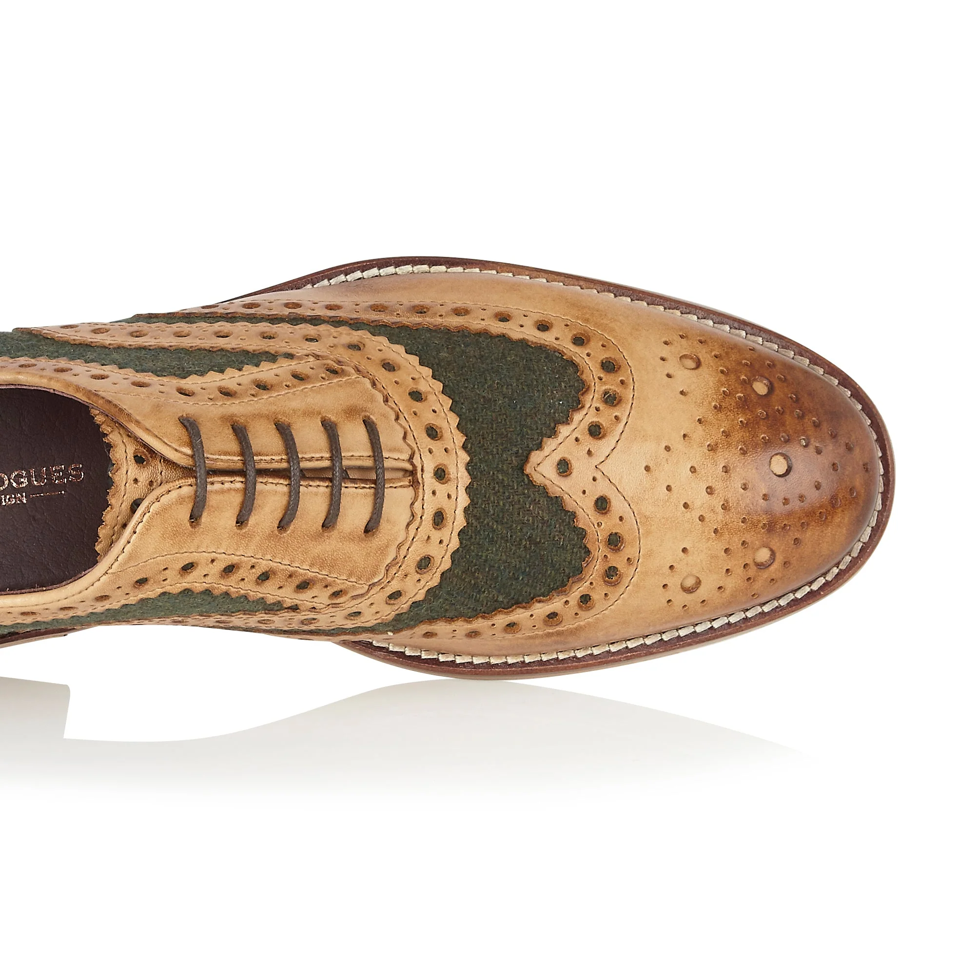London Brogues Gatsby Shoe Green Tweed - Image 4