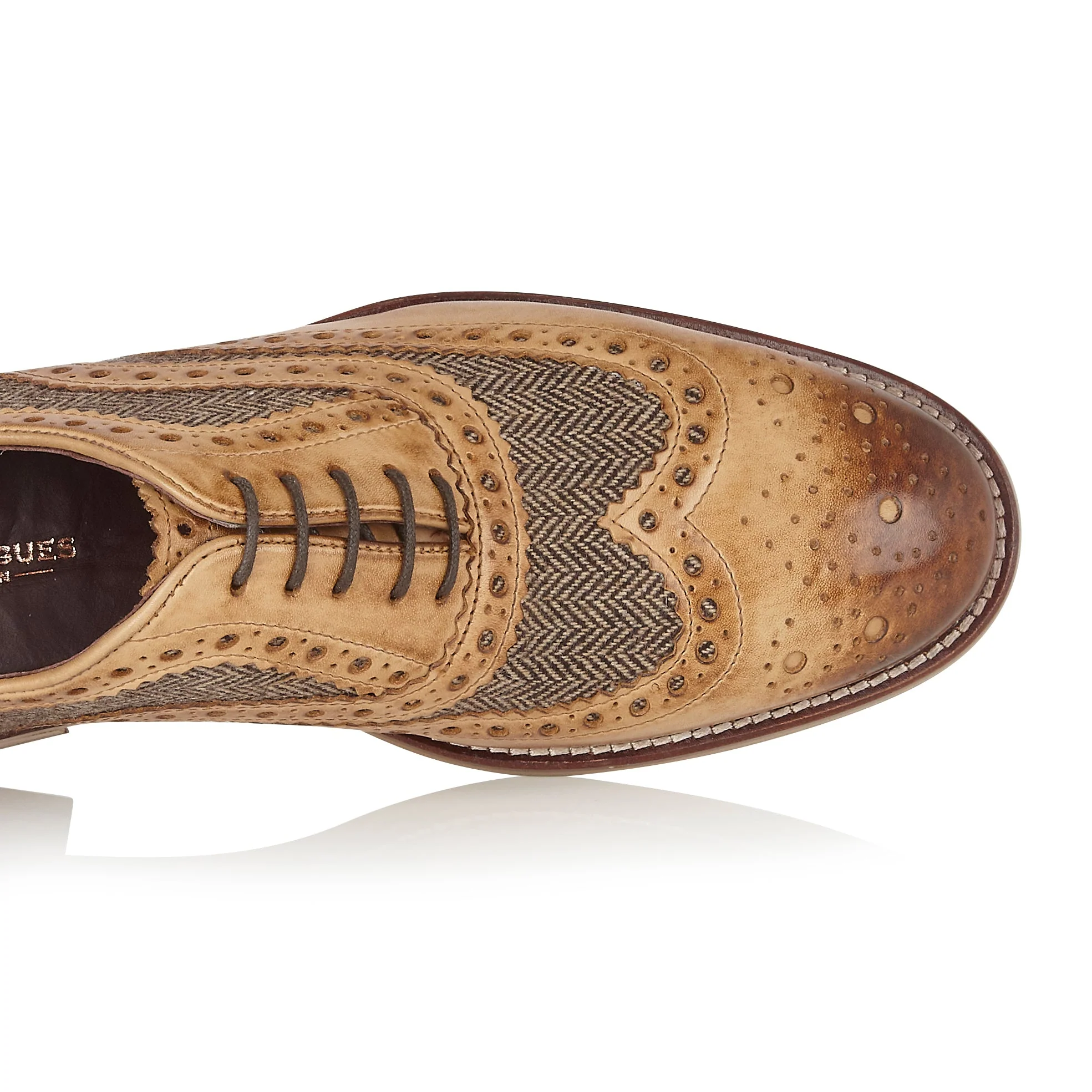 London Brogues Gatsby Shoe Tan/Tweed - Image 4