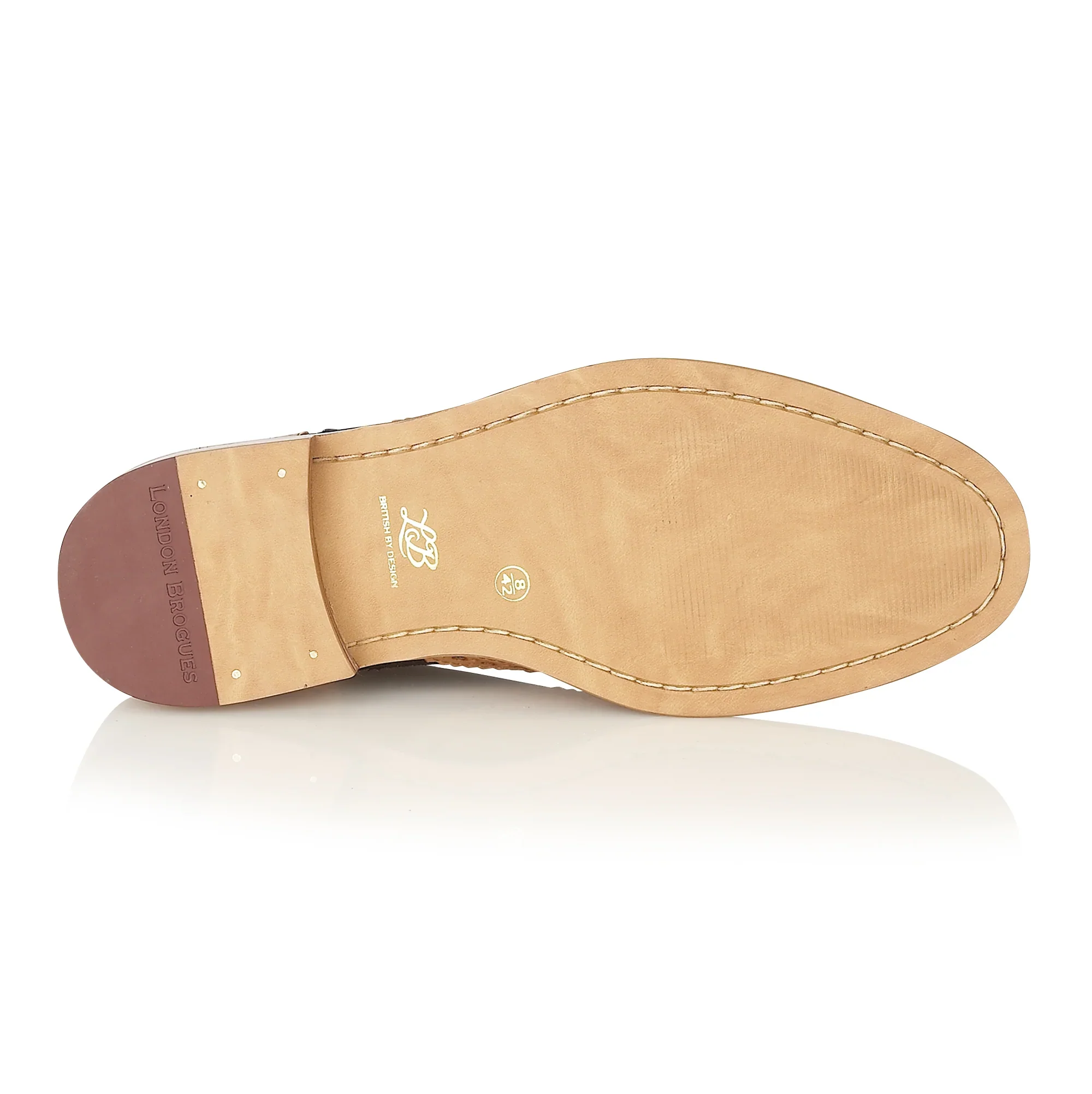London Brogues Tan/Navy Suede Shoe - Image 3