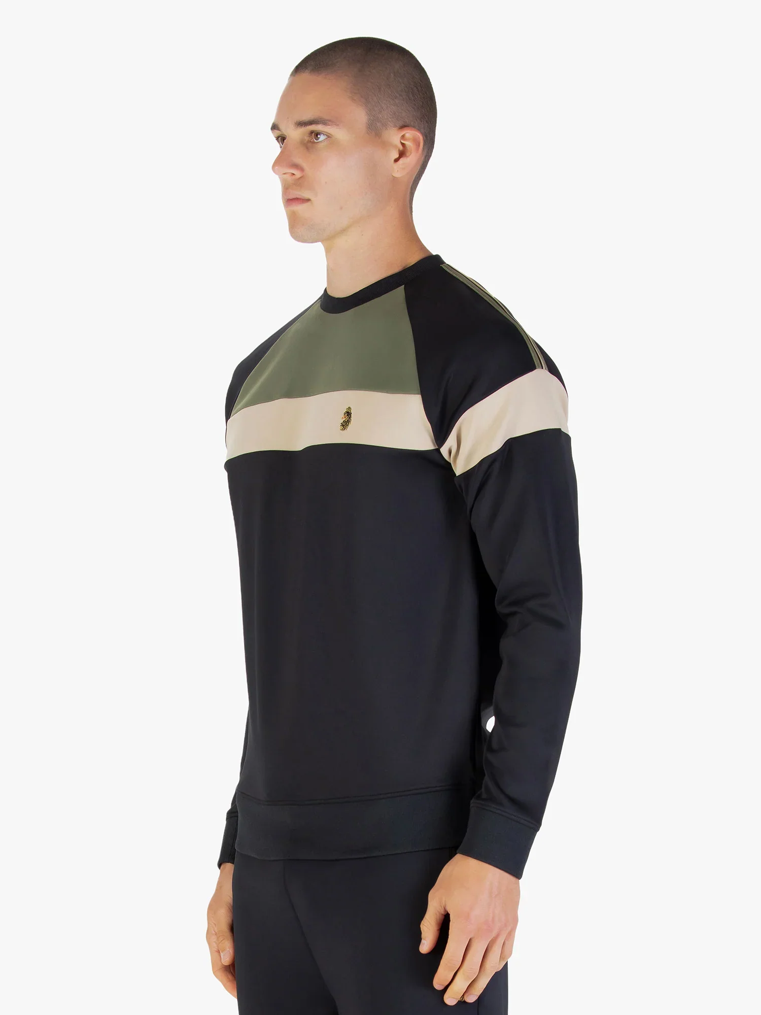 Luke 1977 M590334 Adam 3 Detail Crewneck Sweatshirt - Clover Mix - Image 3