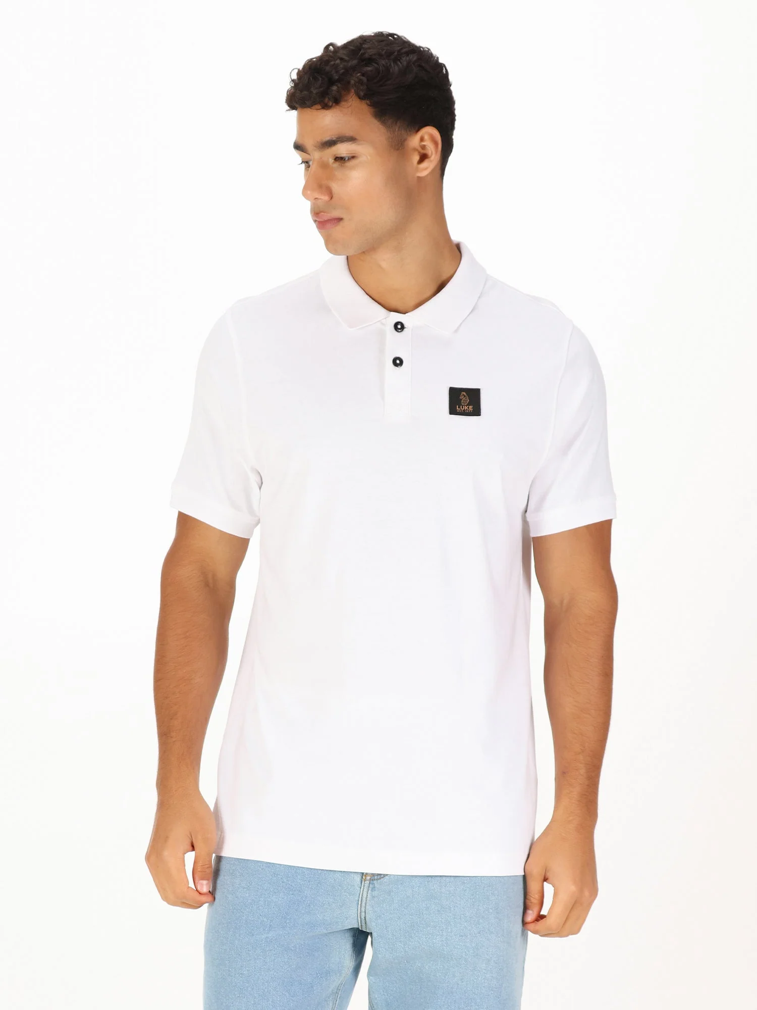 Luke 1977 M731450 Laos Patch Polo Shirt White - Image 2